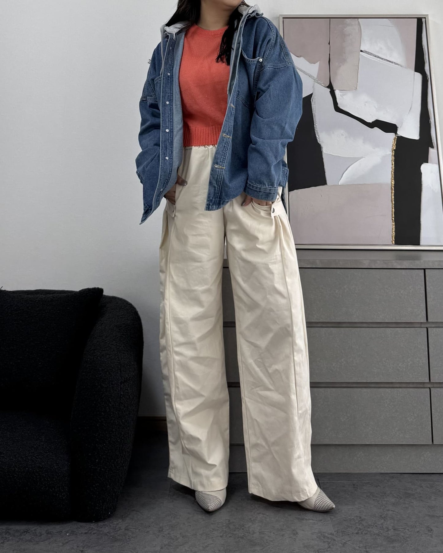 ボリュームワイドコットンパンツ