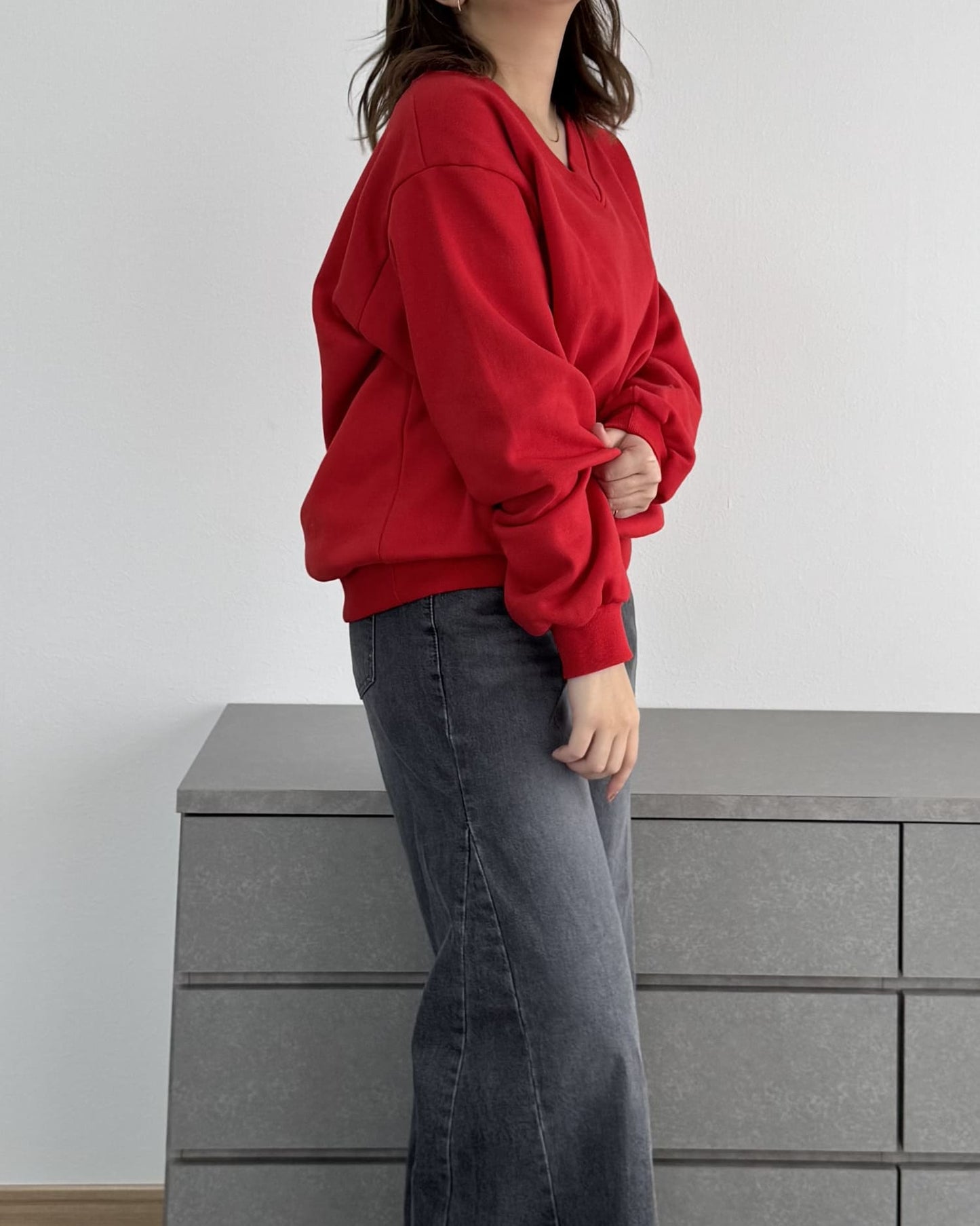 裏起毛Vネックトレーナー