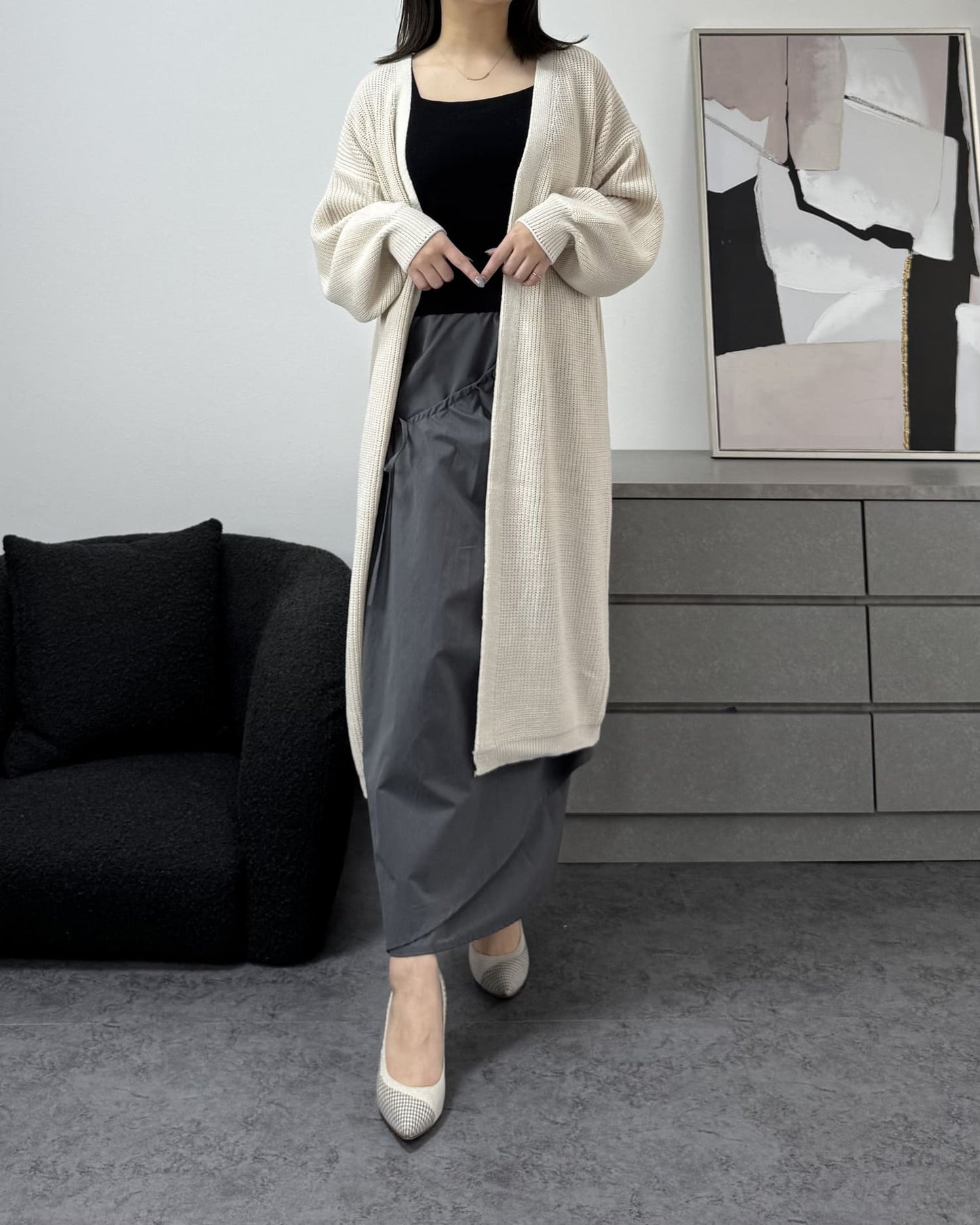スプリングニットロングカーディガン