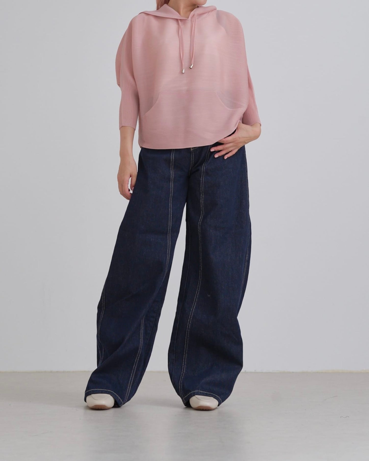 スッテチ切り替えインディゴカーブデニム