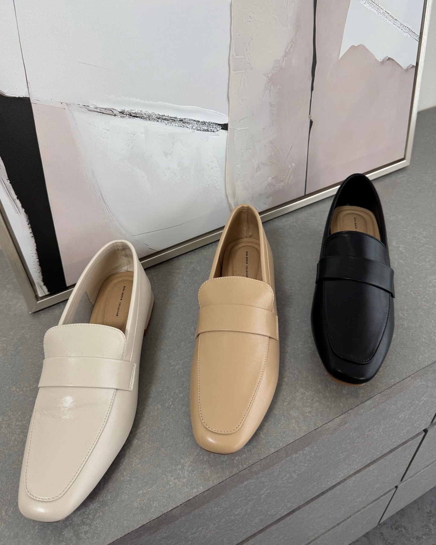 ふわふわクッションスクエアローファー