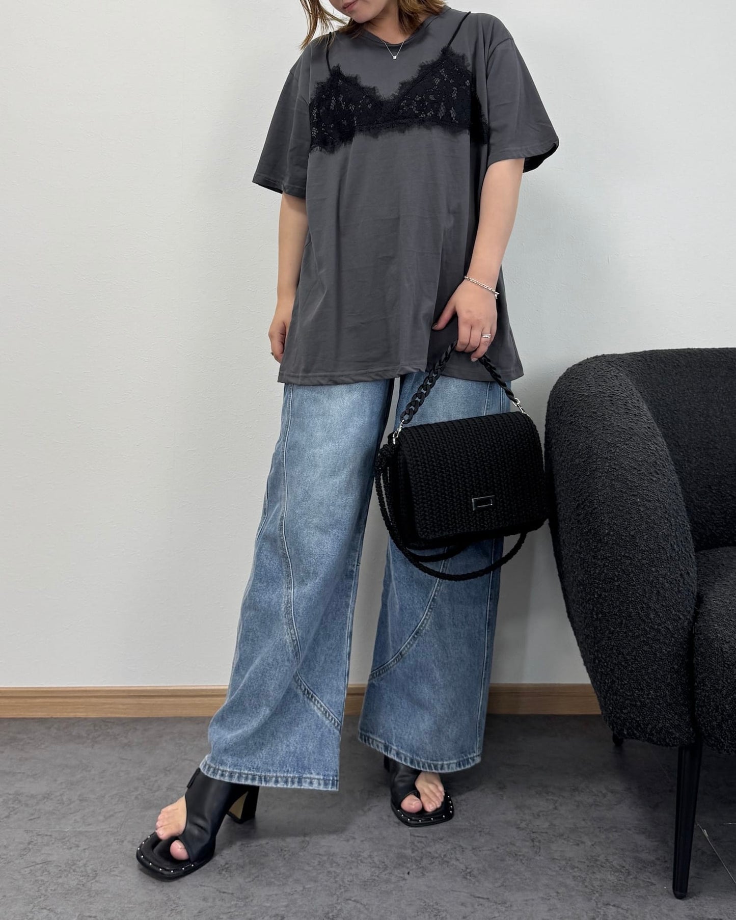 【6/18までのセール価格】レースビスチェドッキングオーバーTシャツ