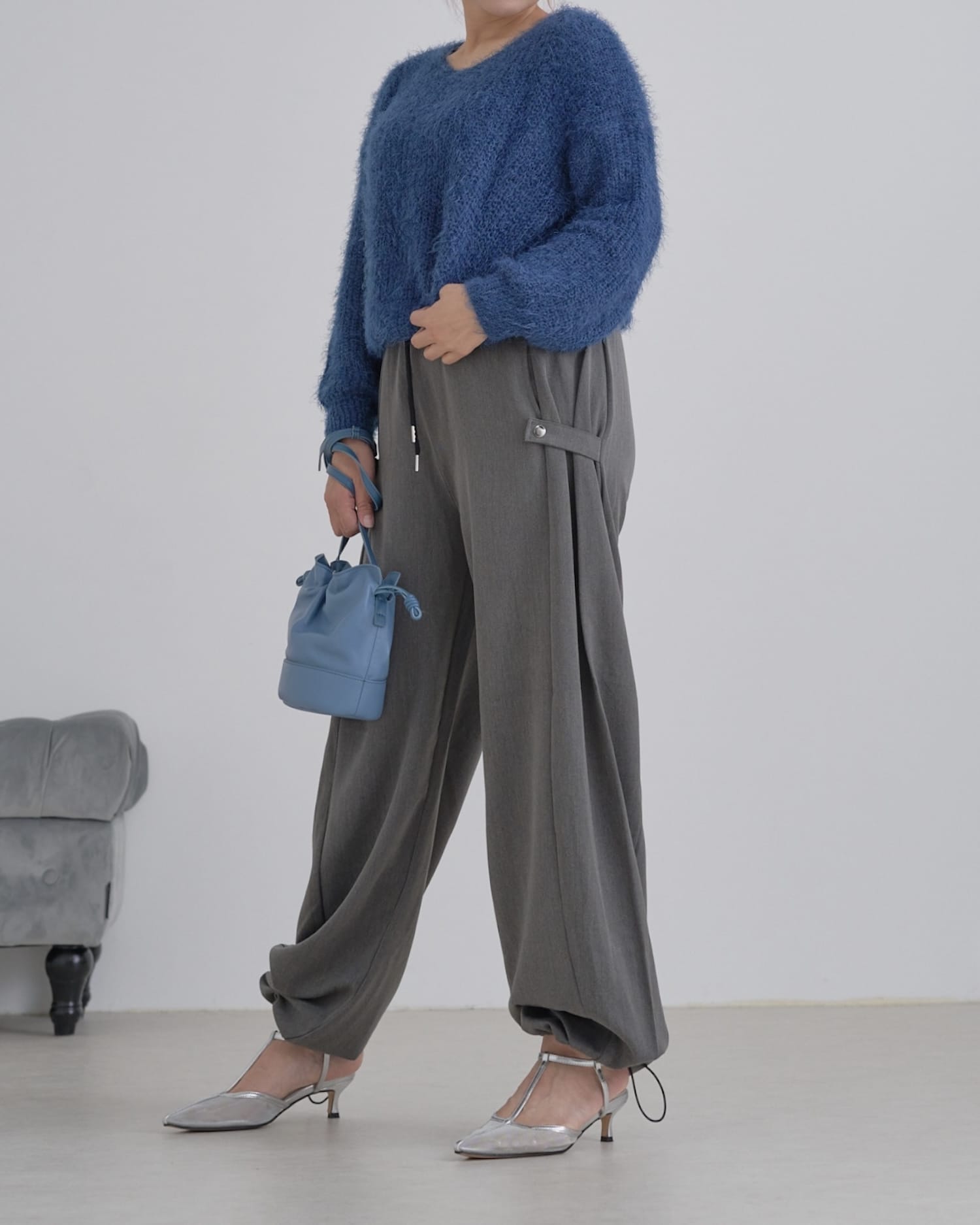 スタイルアップコットンワイドパンツ