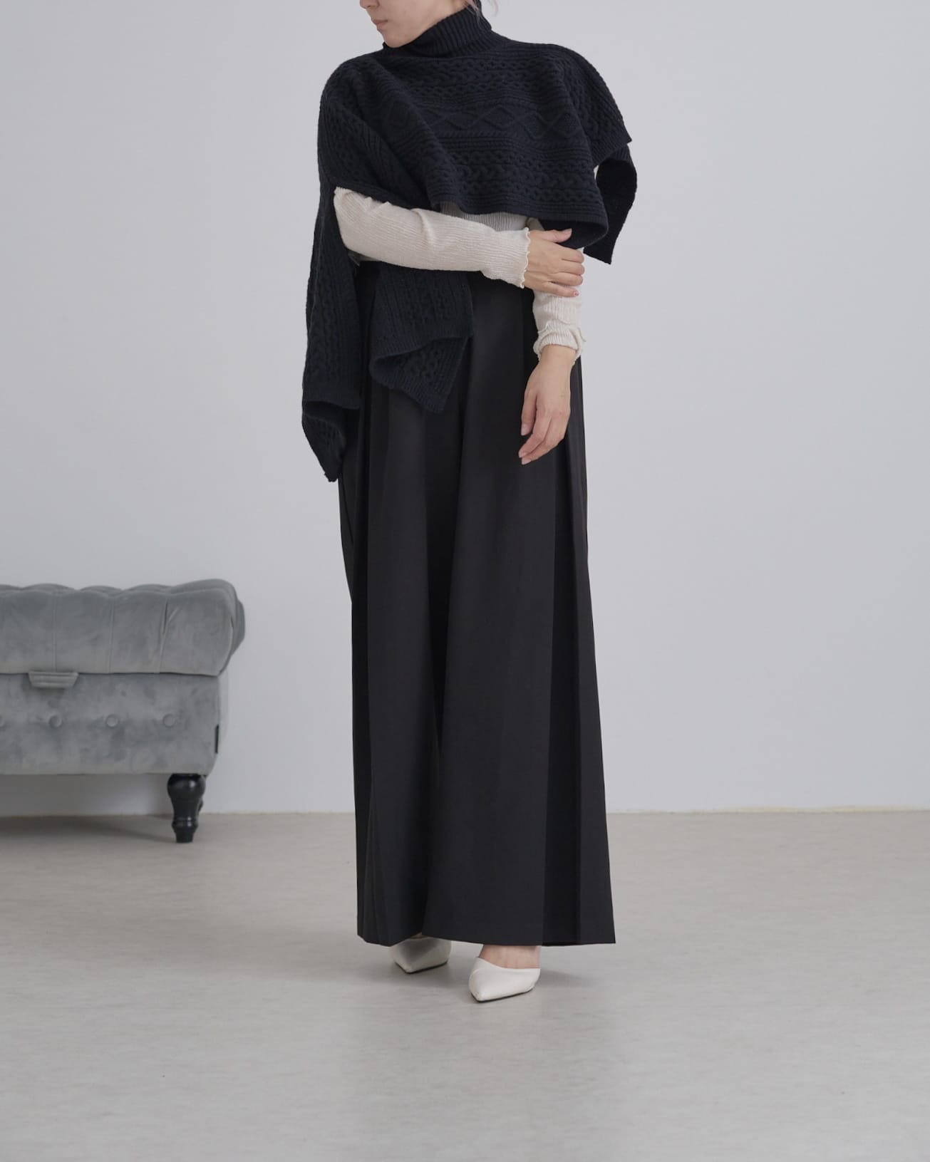 タートルショートポンチョ