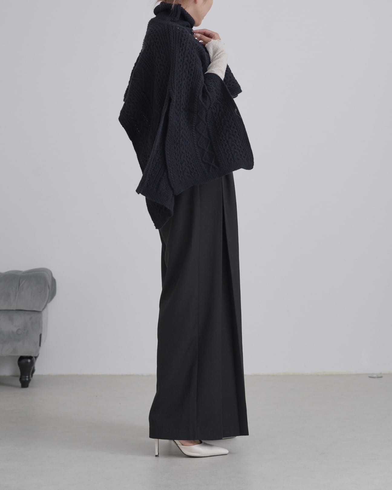 タートルショートポンチョ