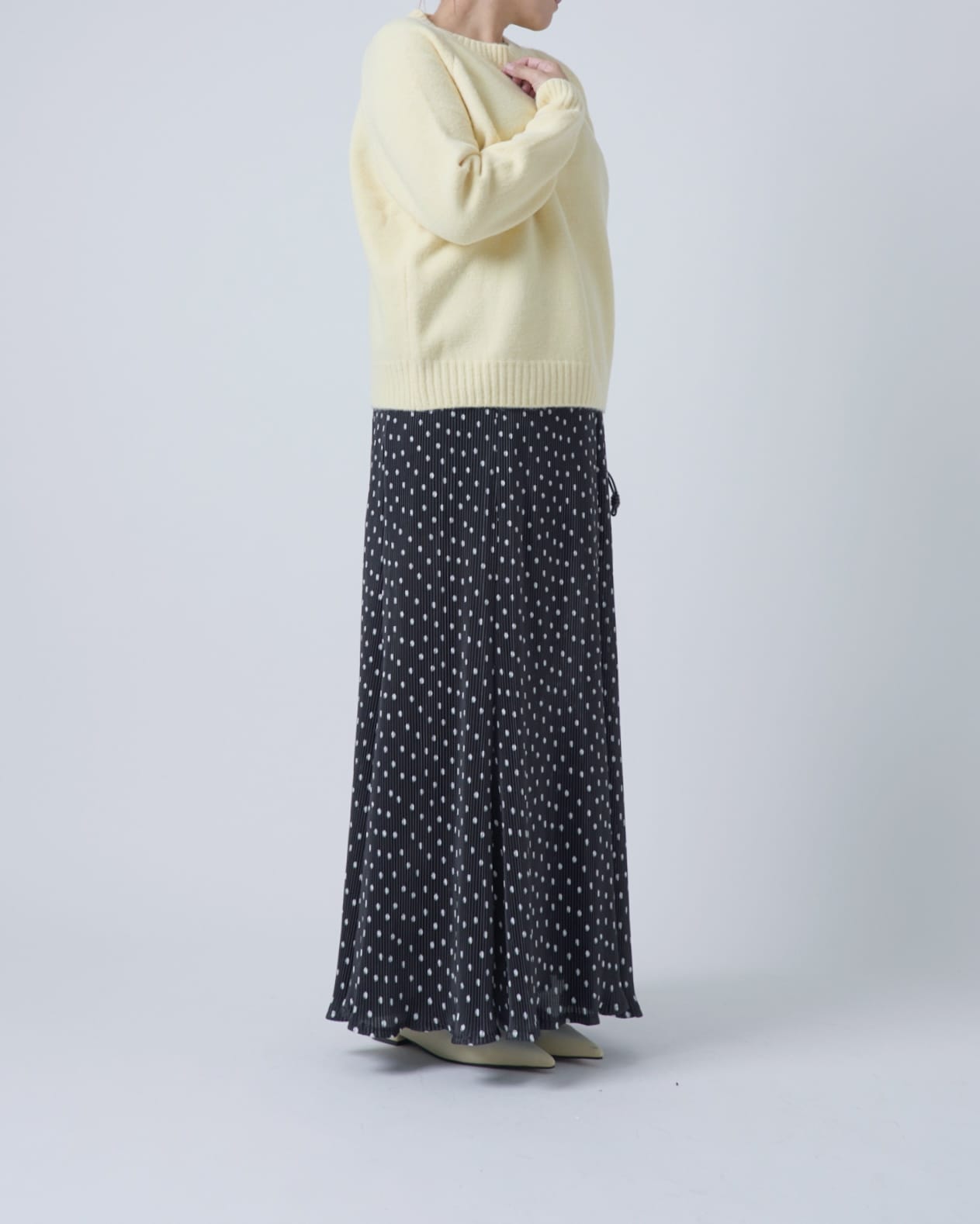 シンプルカラーニットプルオーバー