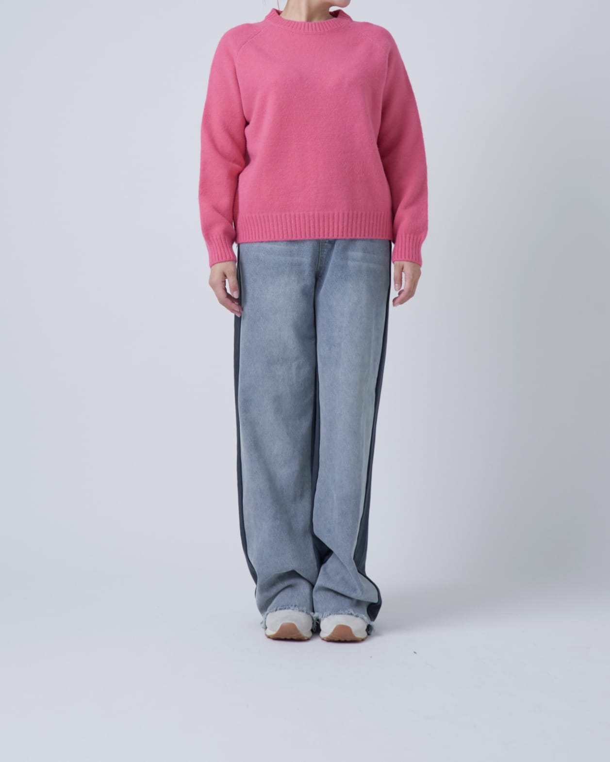 シンプルカラーニットプルオーバー