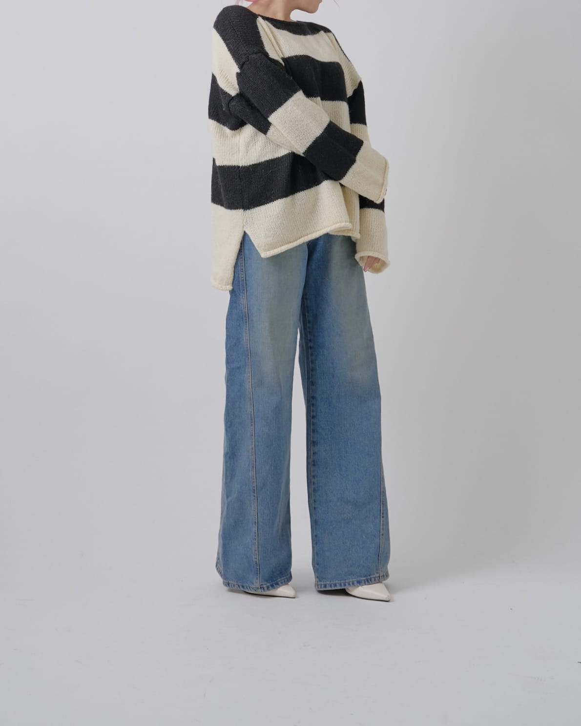 ボーダーワイドニット