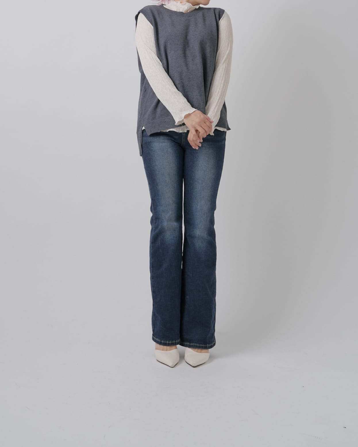 【美シルエット】インディゴフレアデニム