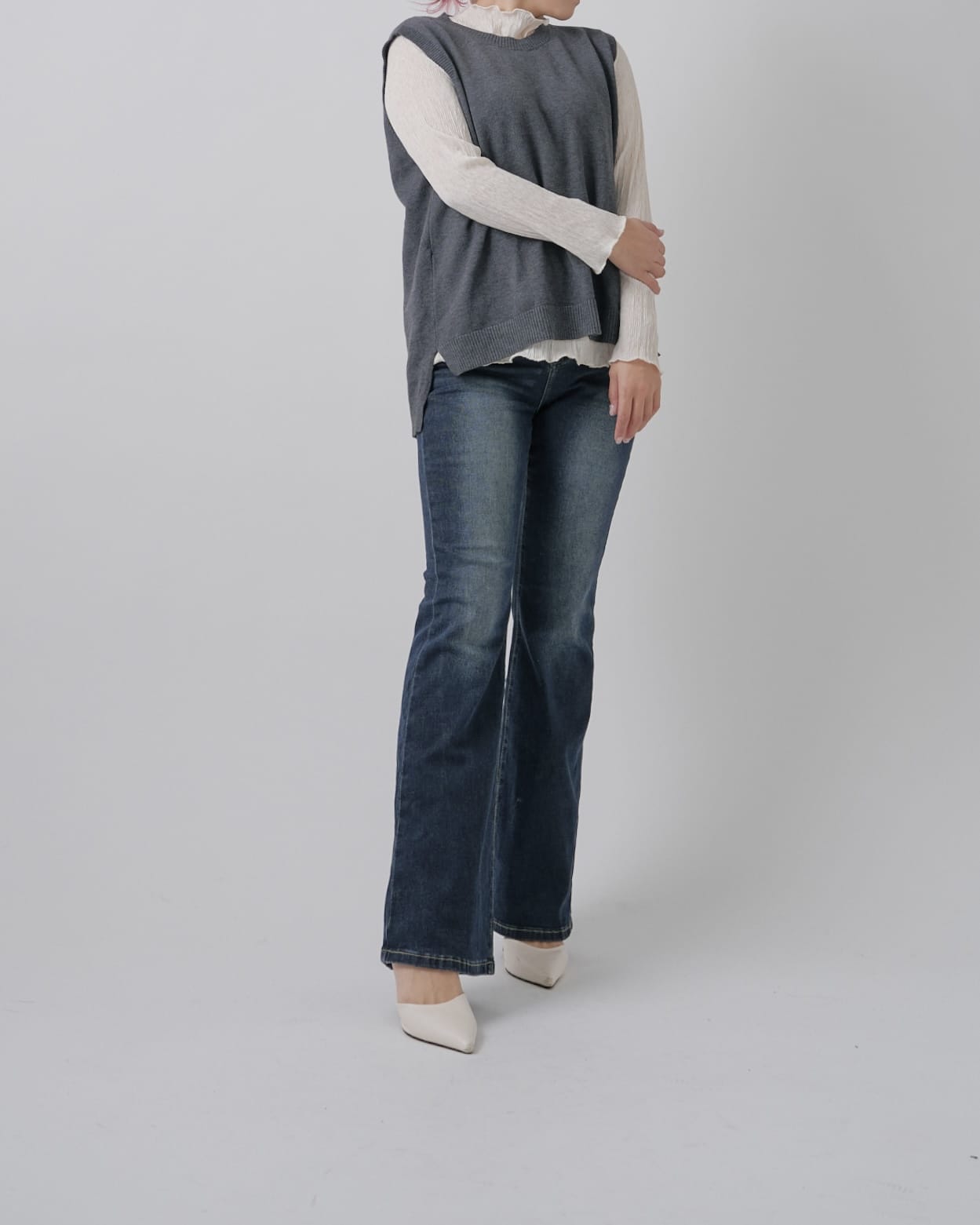 【美シルエット】インディゴフレアデニム