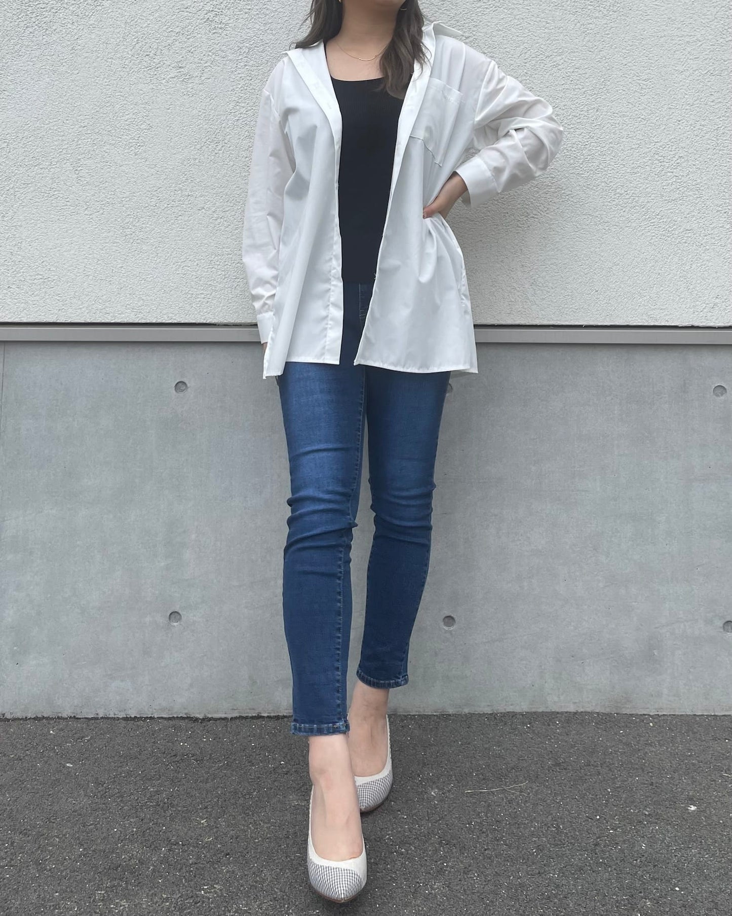 【予約販売】【ウエスト全ゴム】美シルエットストレッチスキニーデニム