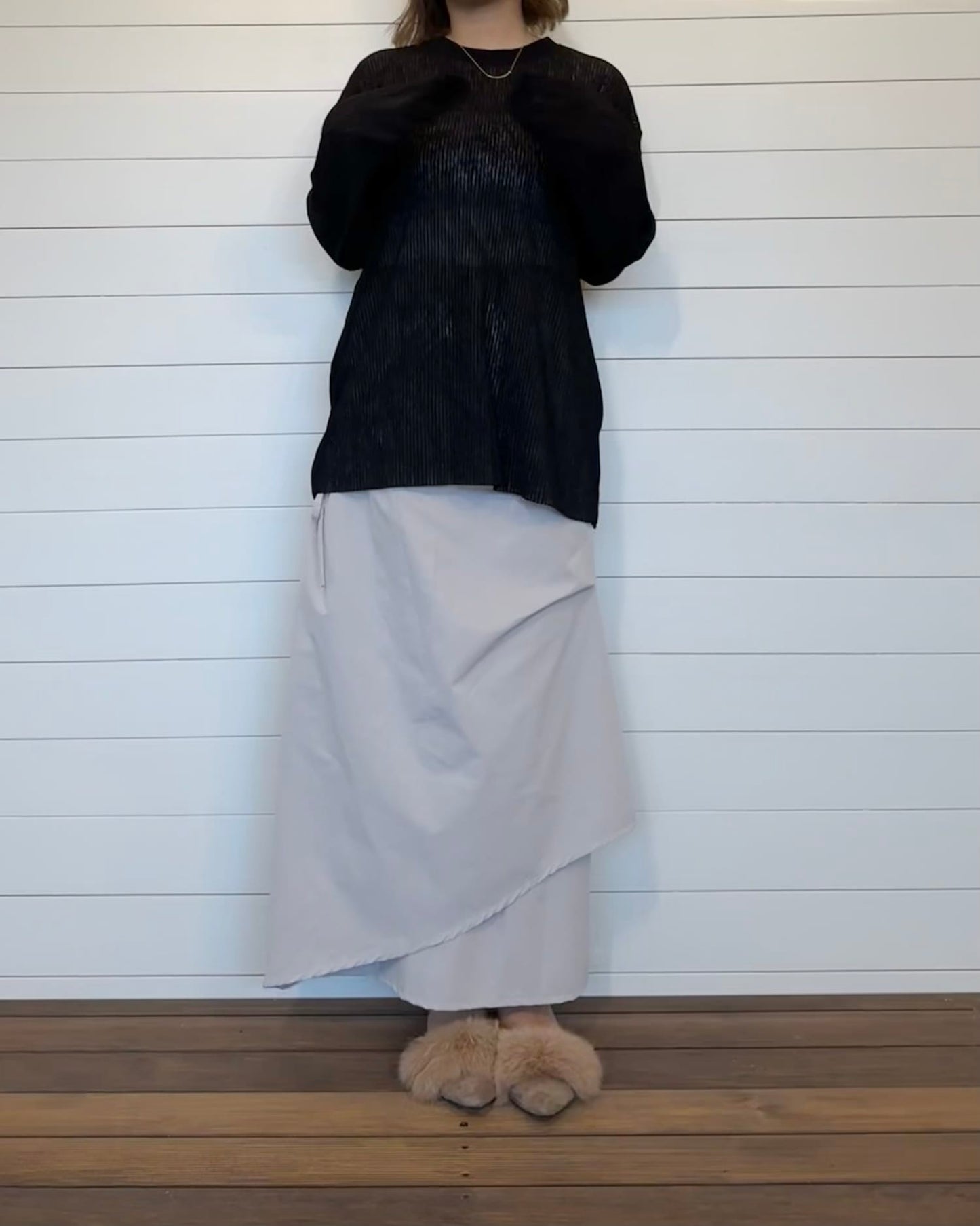 ストライプシアーカットソー