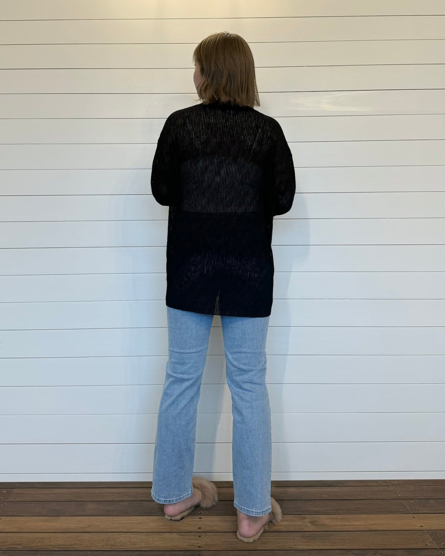 ウエスト裏ゴム◆ストレートブルーデニム