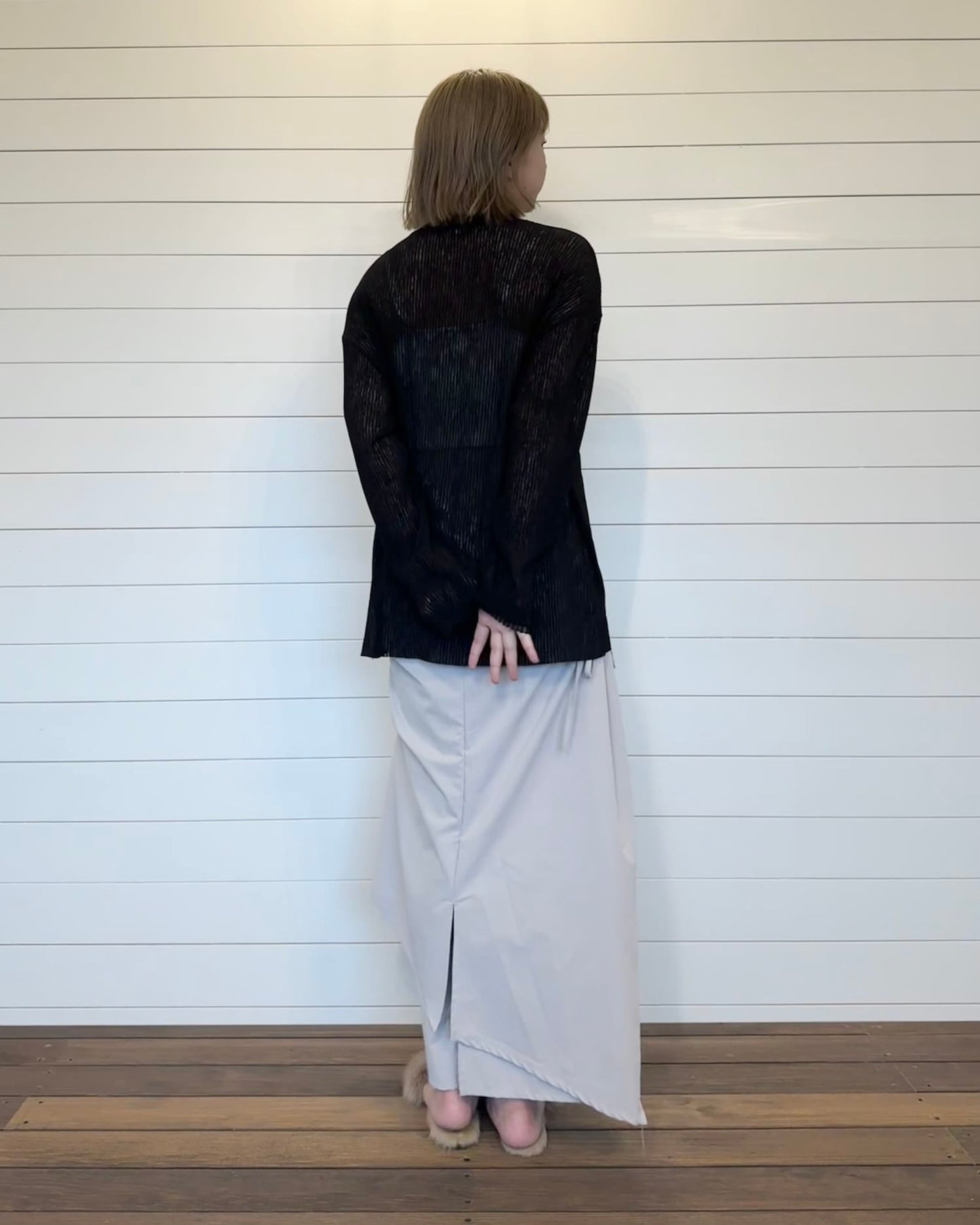 ストライプシアーカットソー