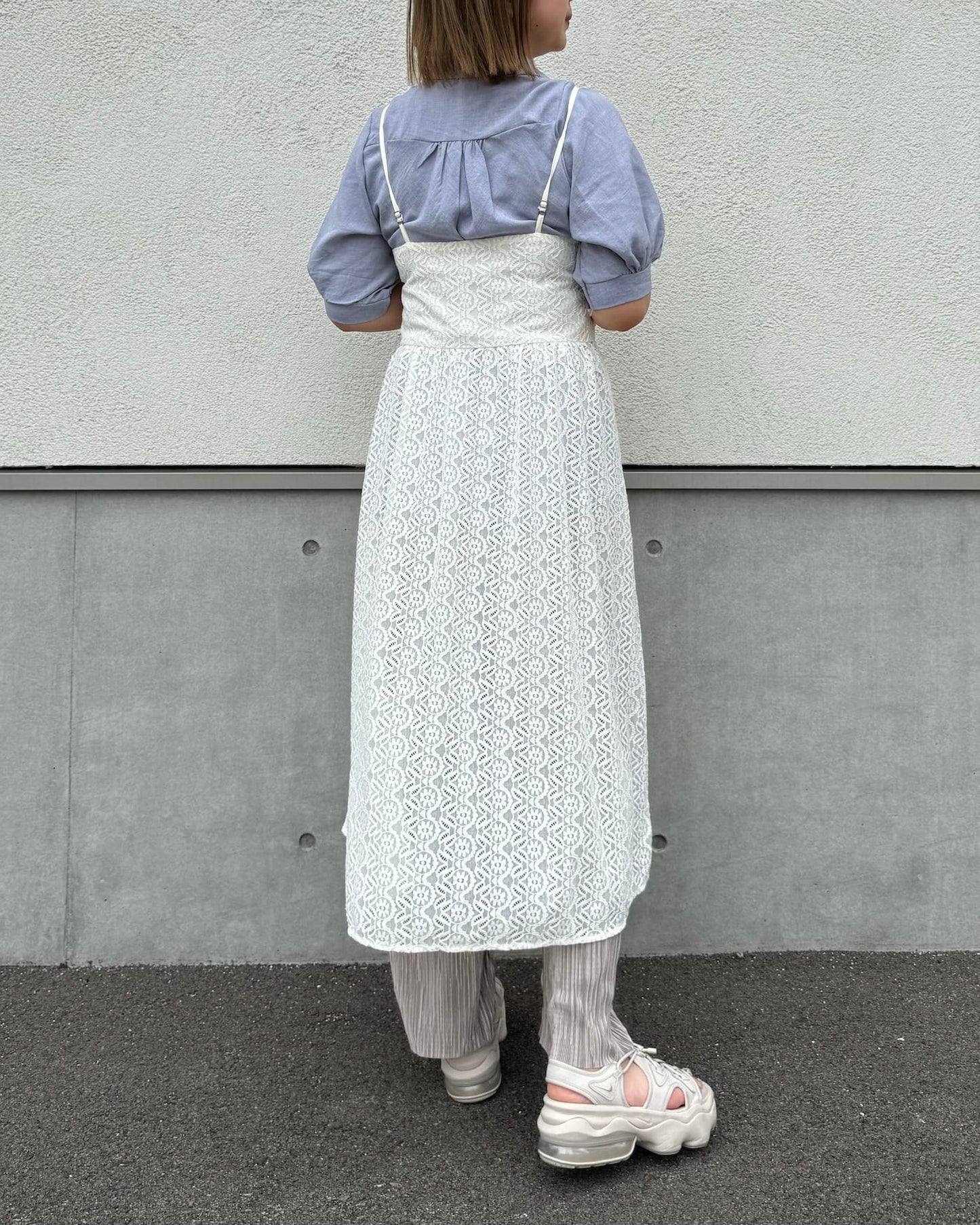 レイヤードロングレースビスチェ