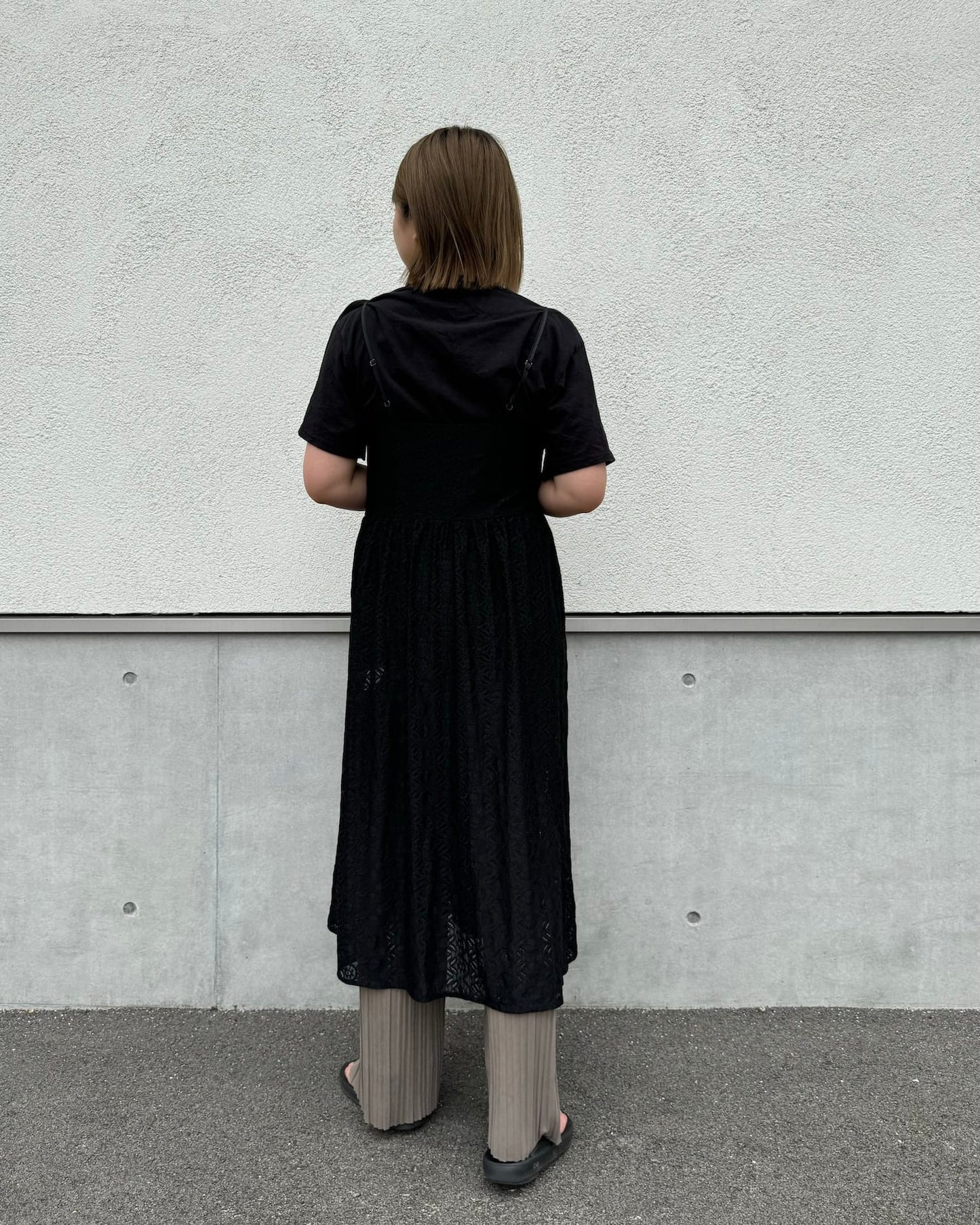 レイヤードロングレースビスチェ