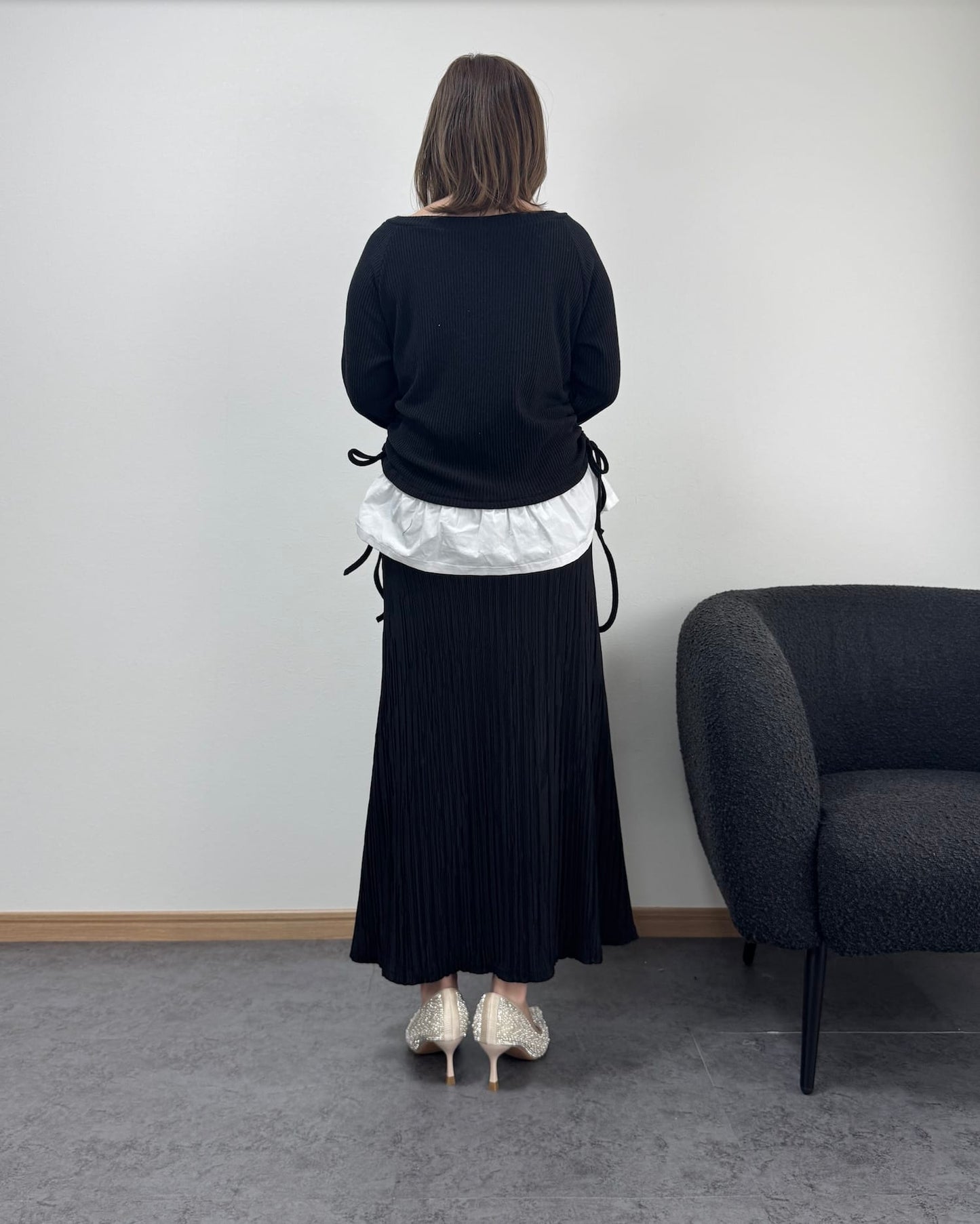 レイヤード風リブカットソー