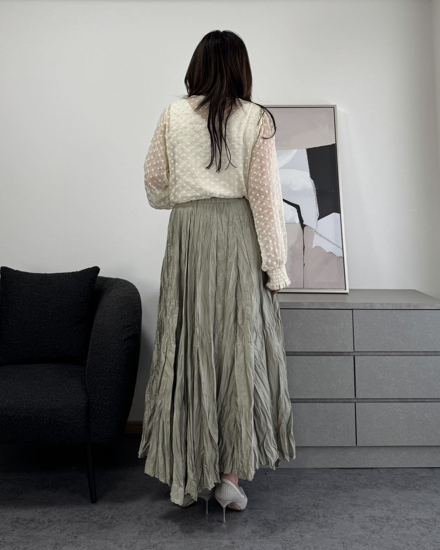 シャイニープリーツマキシスカート