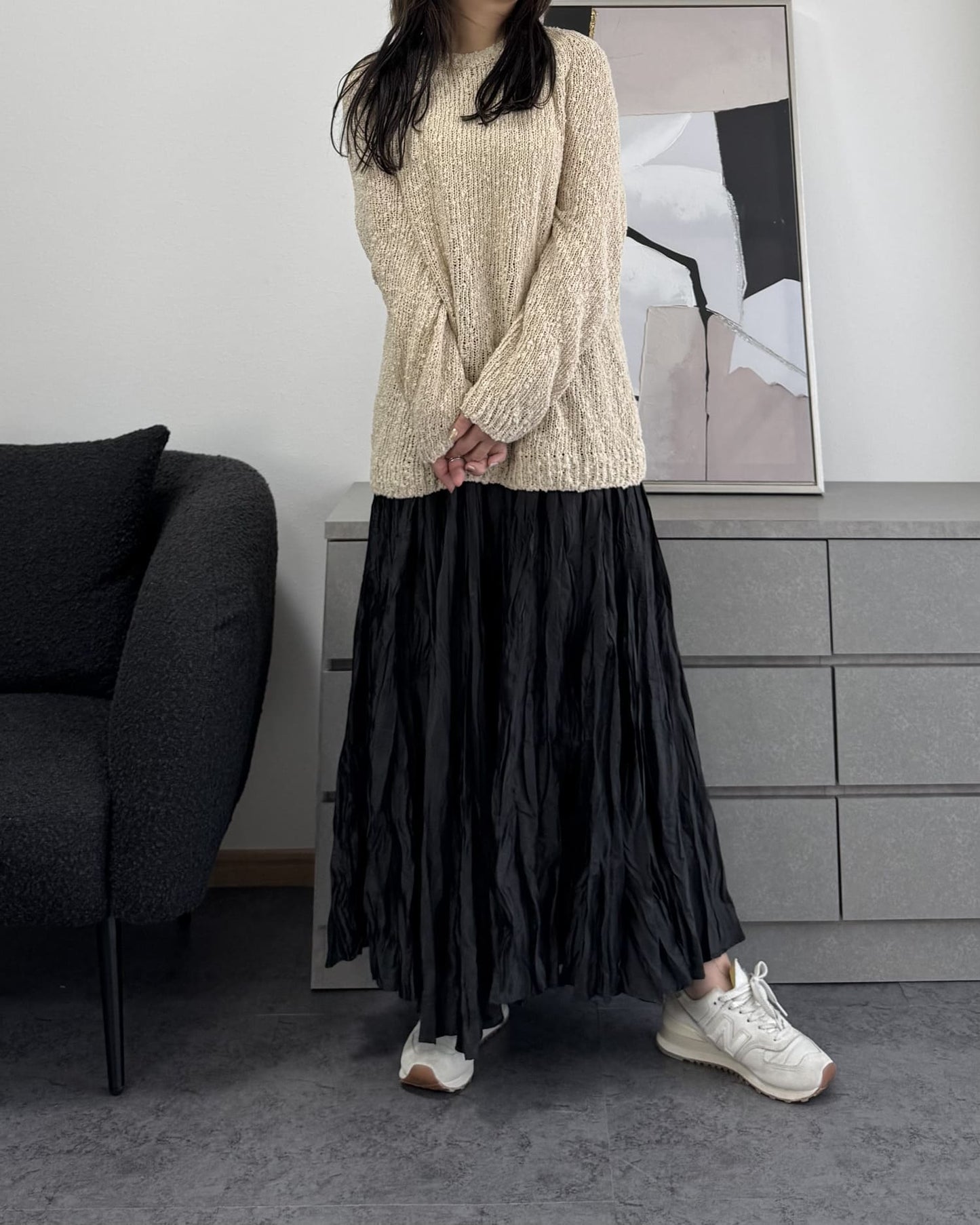 シャイニープリーツマキシスカート