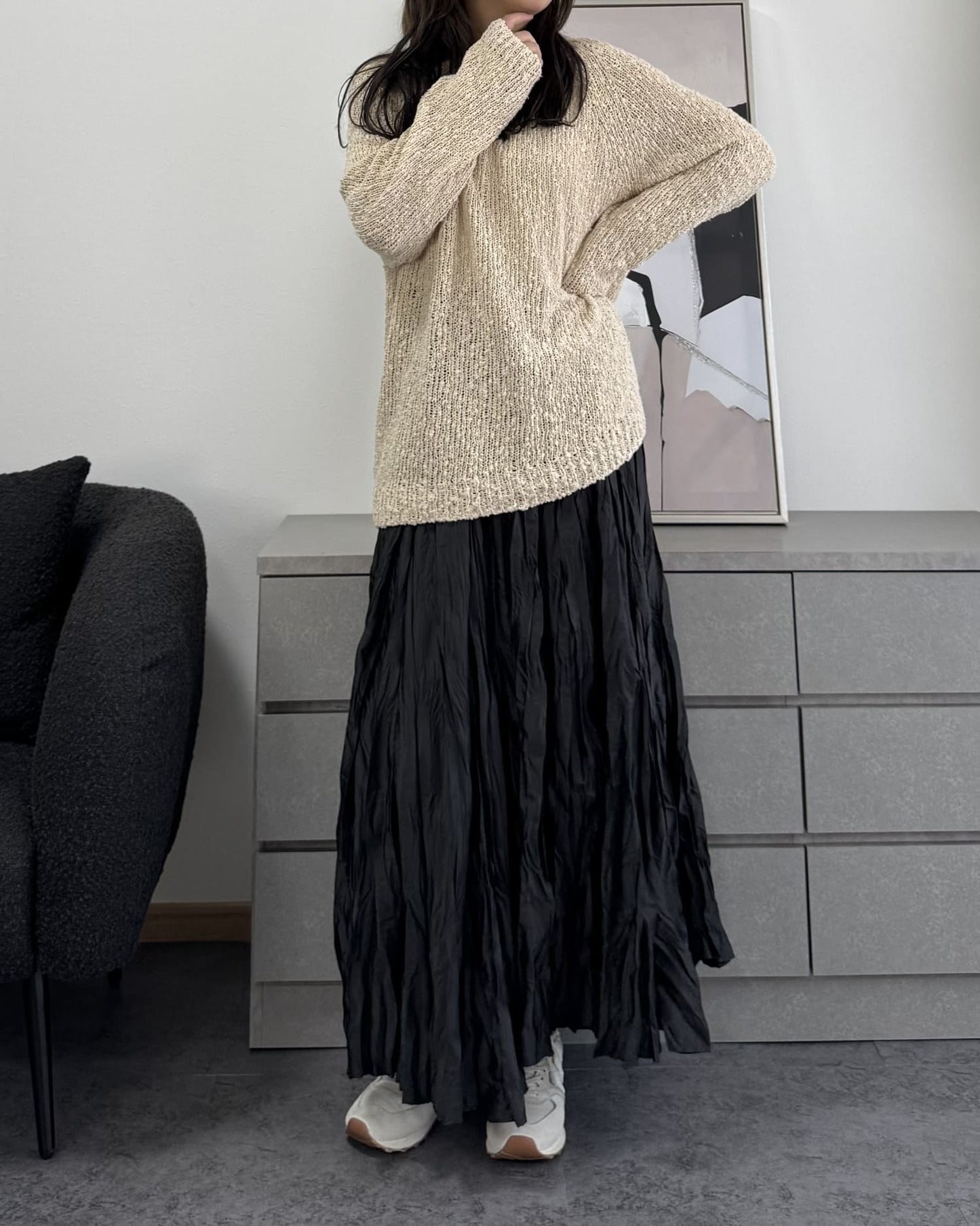 シャイニープリーツマキシスカート