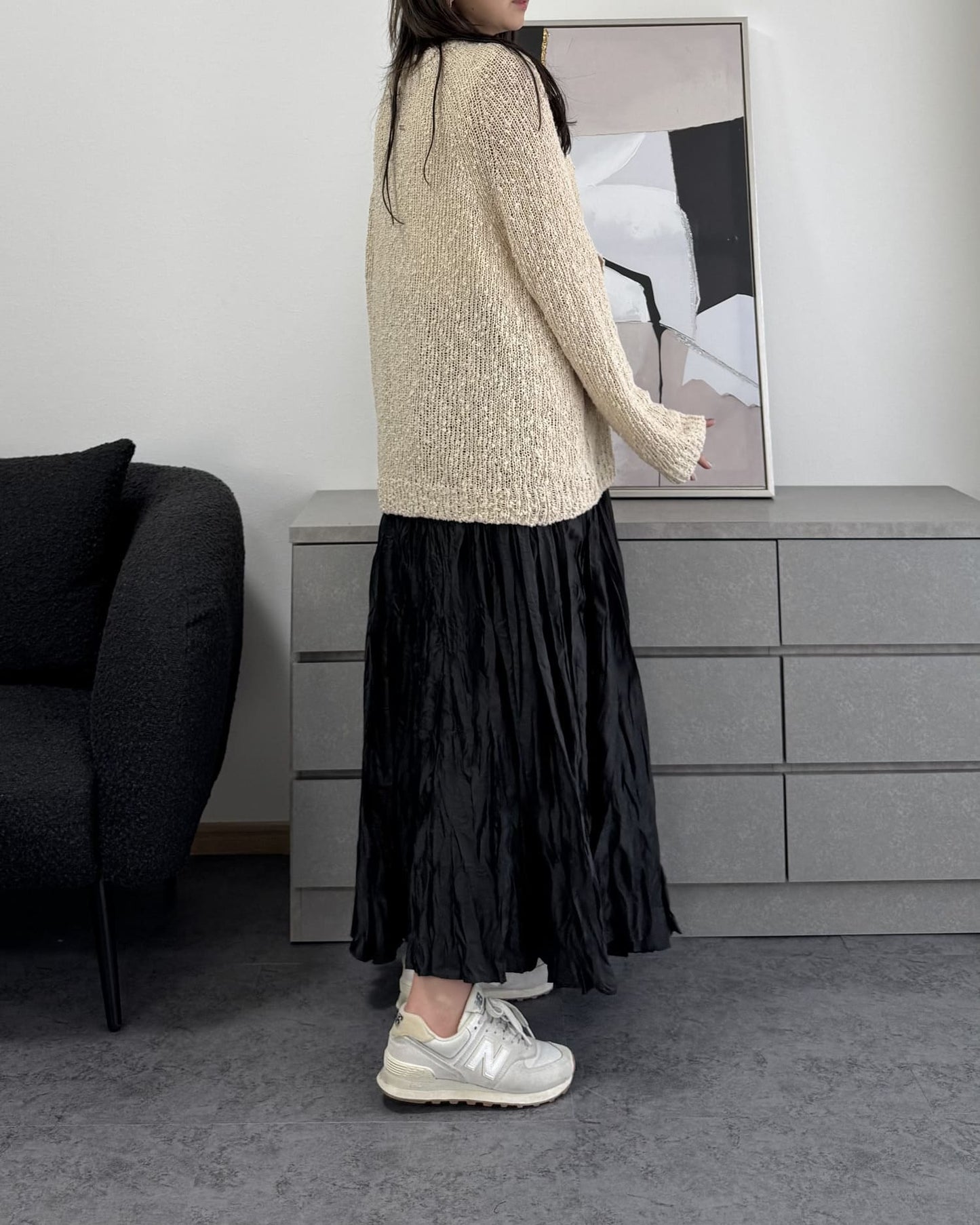 シャイニープリーツマキシスカート