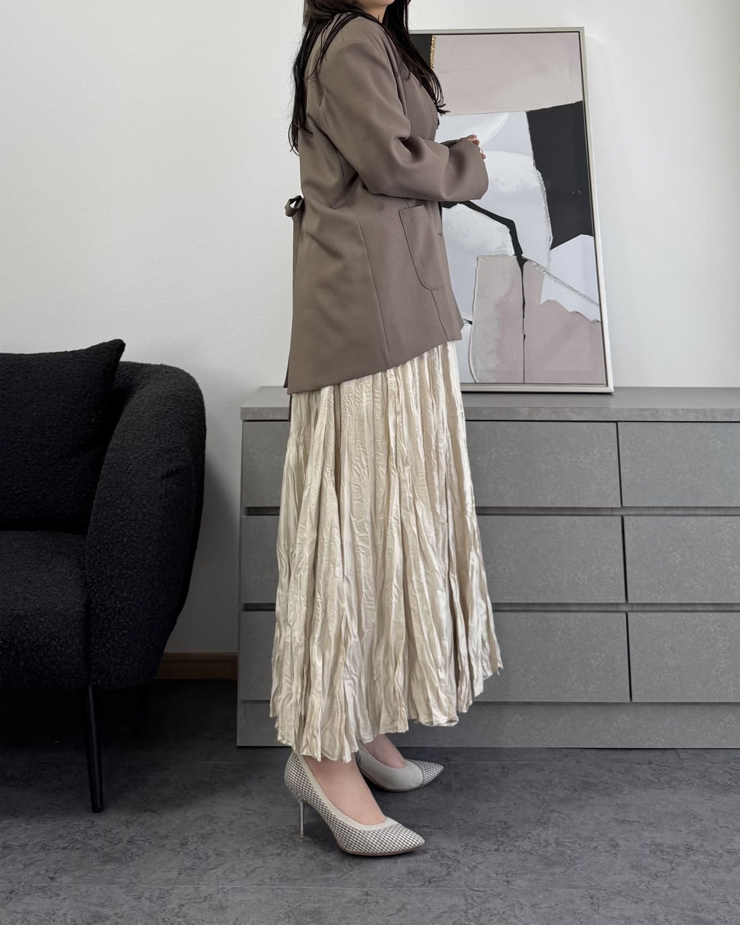 シャイニープリーツマキシスカート