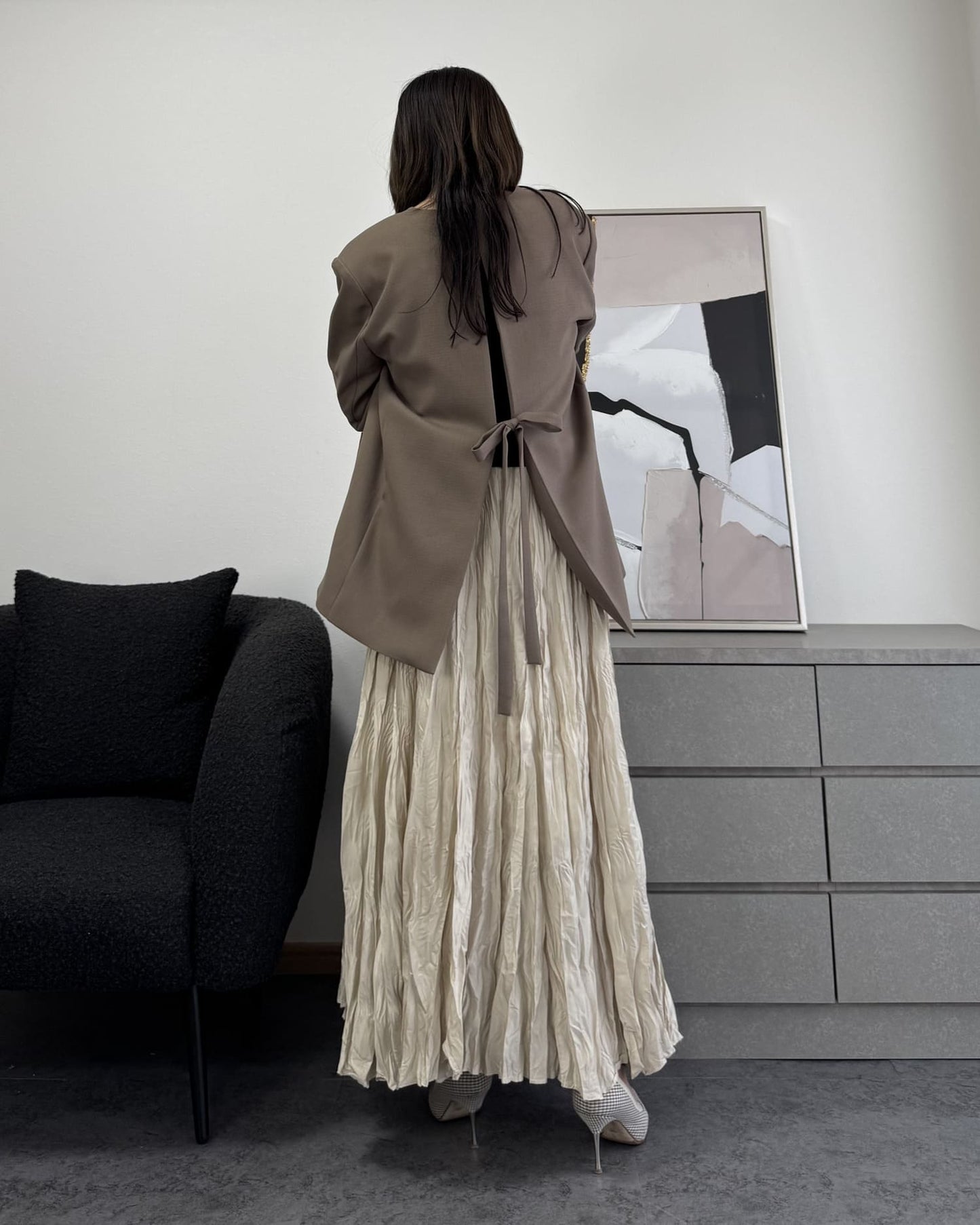 シャイニープリーツマキシスカート