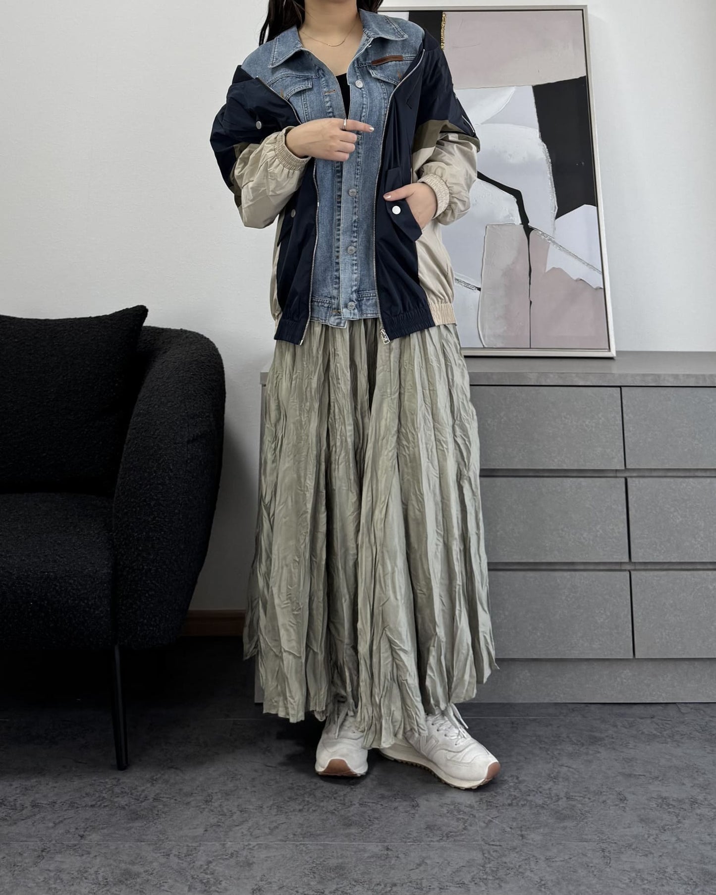 シャイニープリーツマキシスカート