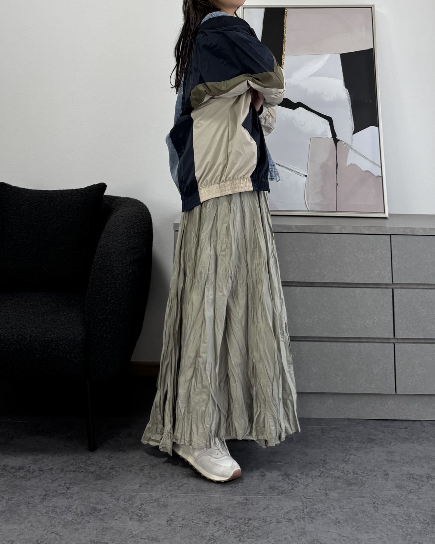 シャイニープリーツマキシスカート