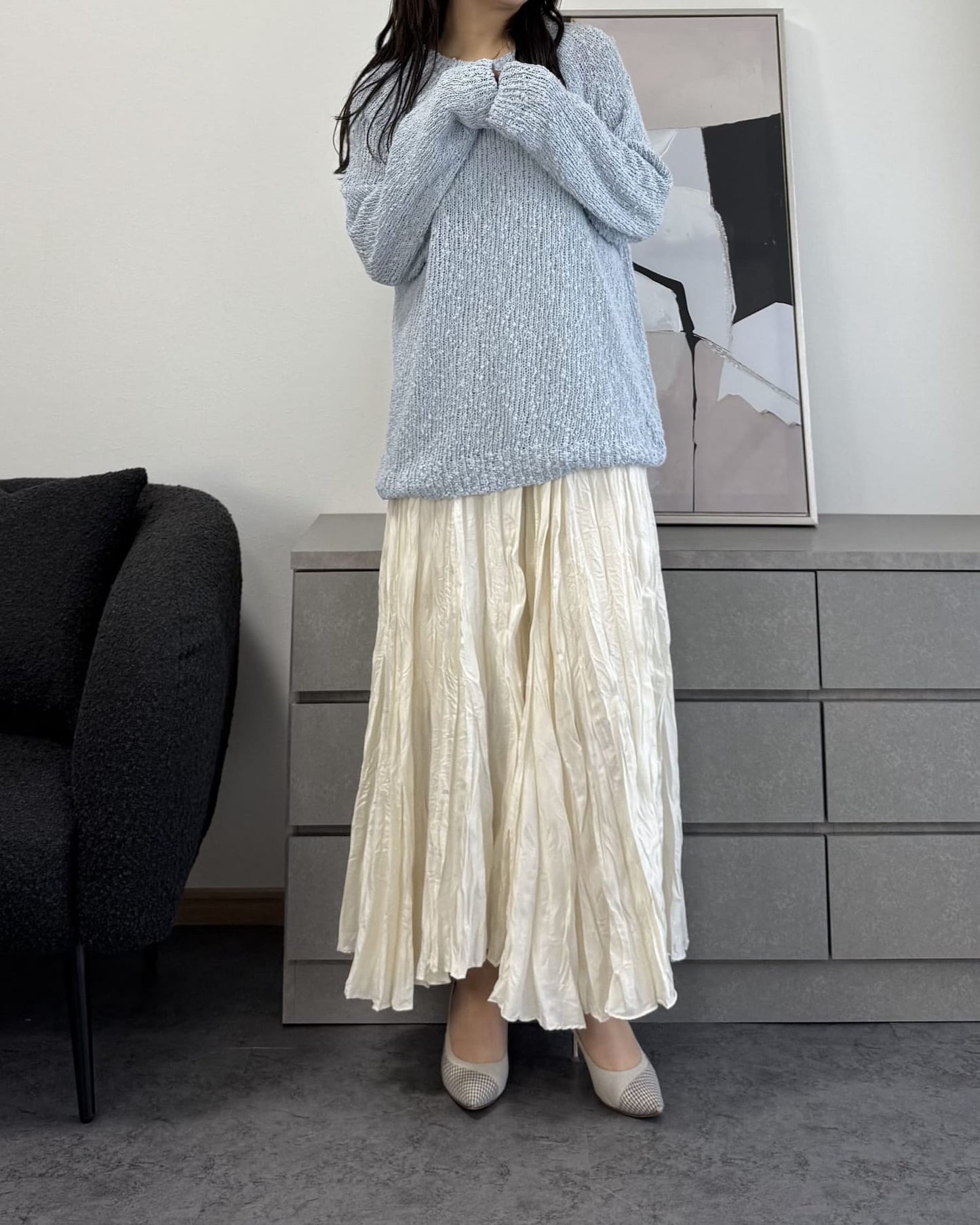 ざっくり編みスプリングルーズニット