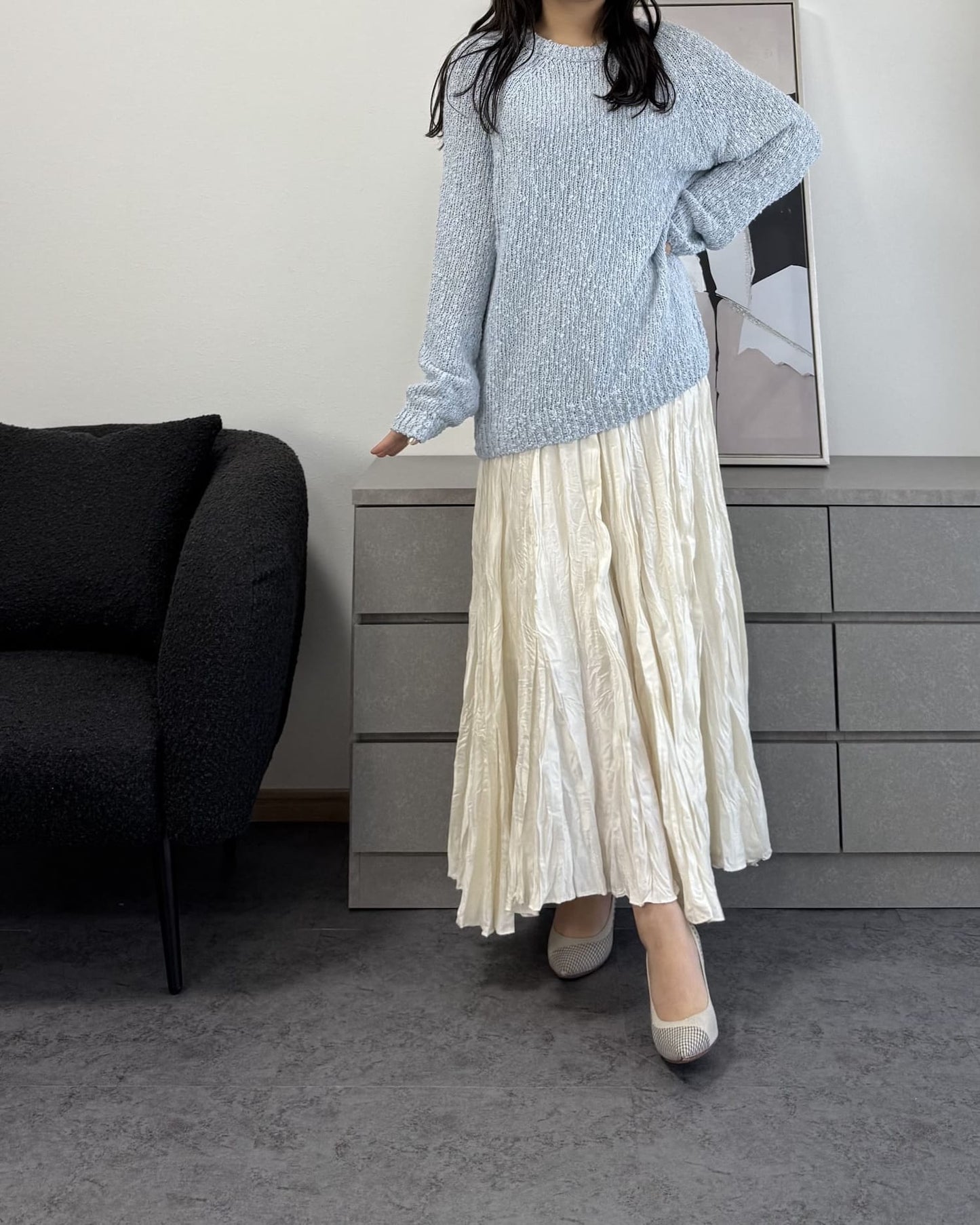 ざっくり編みスプリングルーズニット