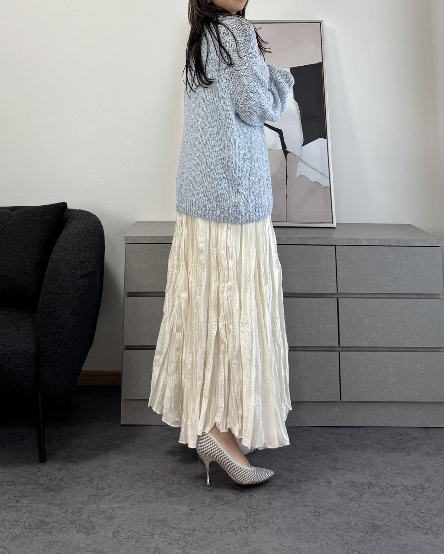 シャイニープリーツマキシスカート