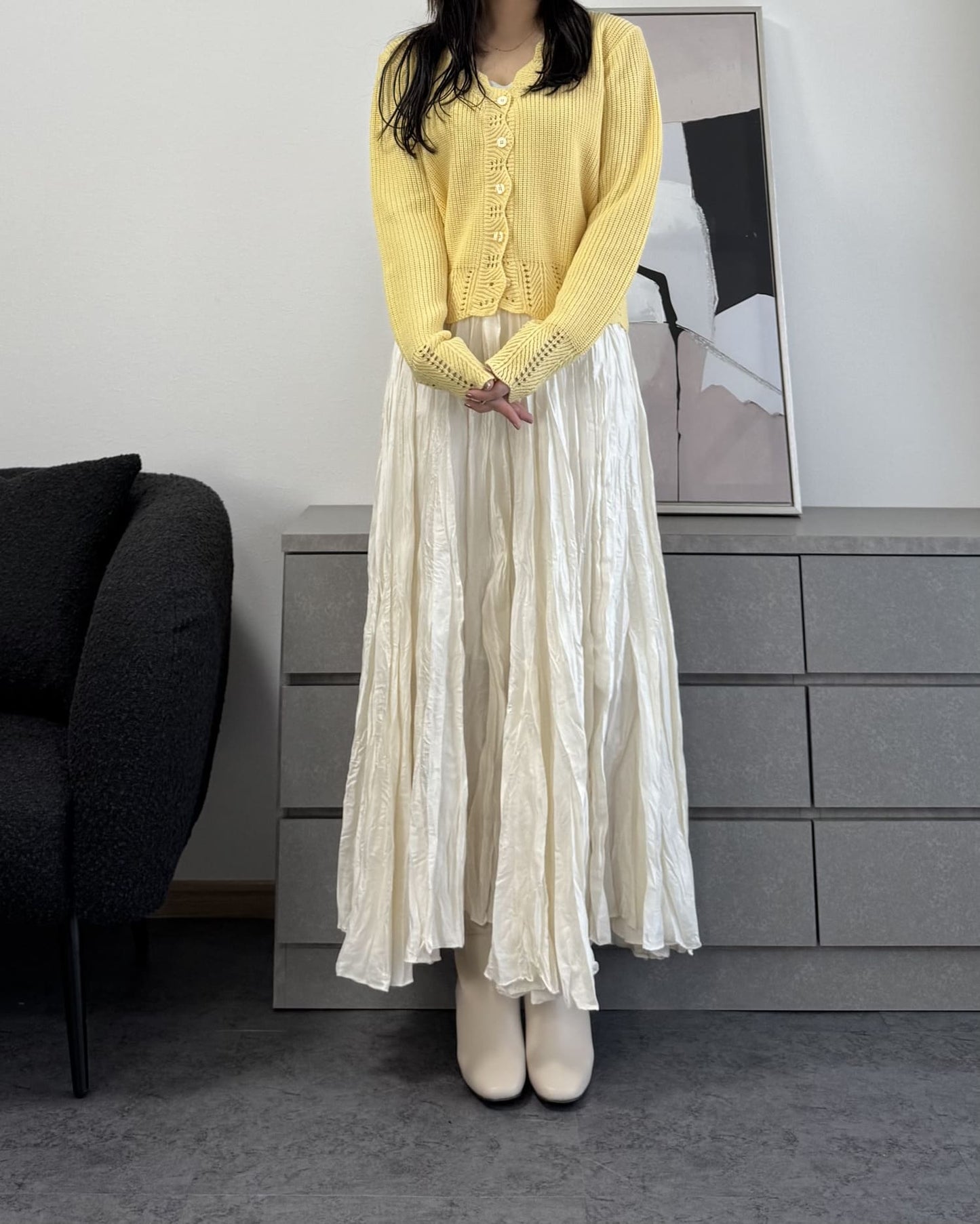 シャイニープリーツマキシスカート