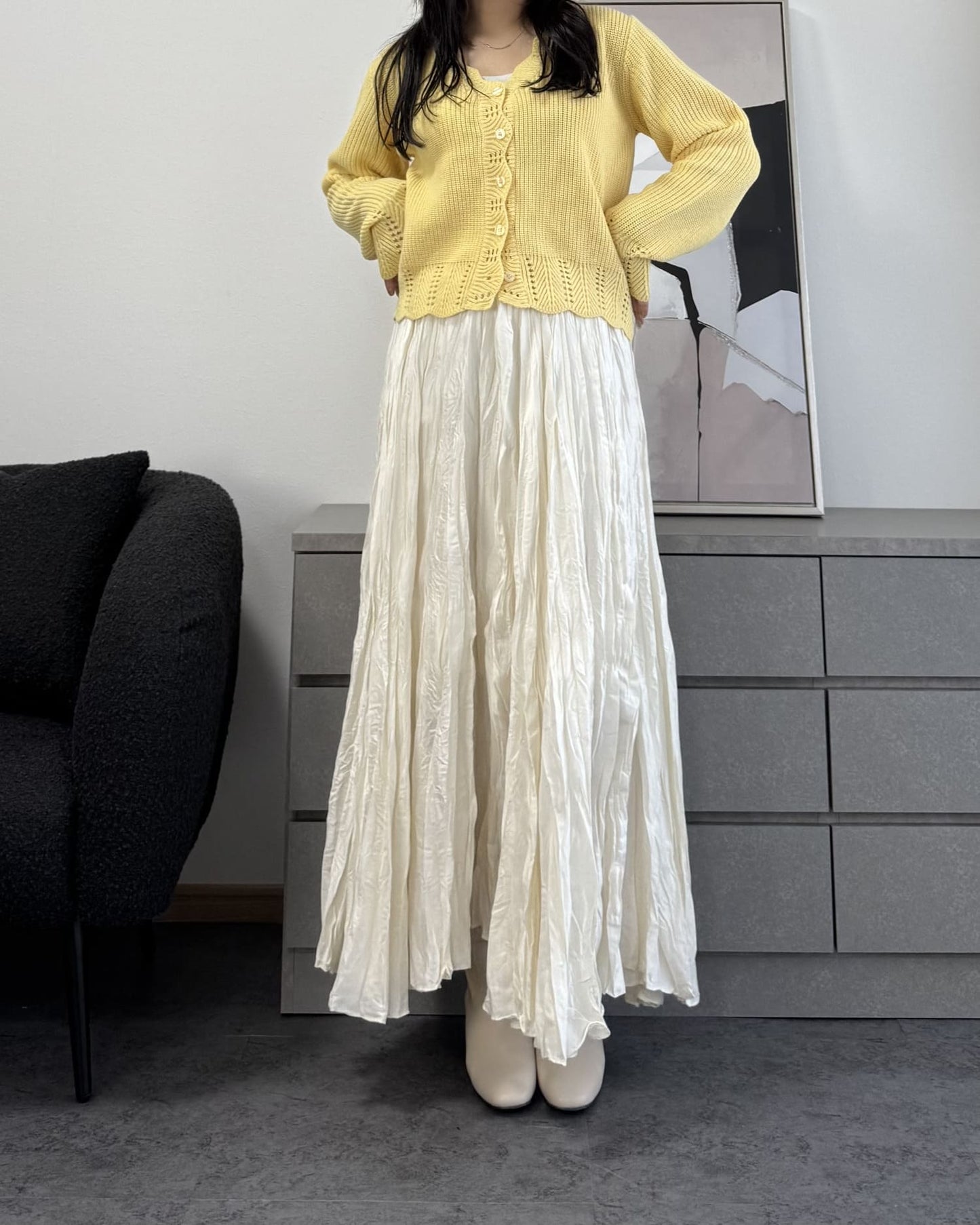 シャイニープリーツマキシスカート