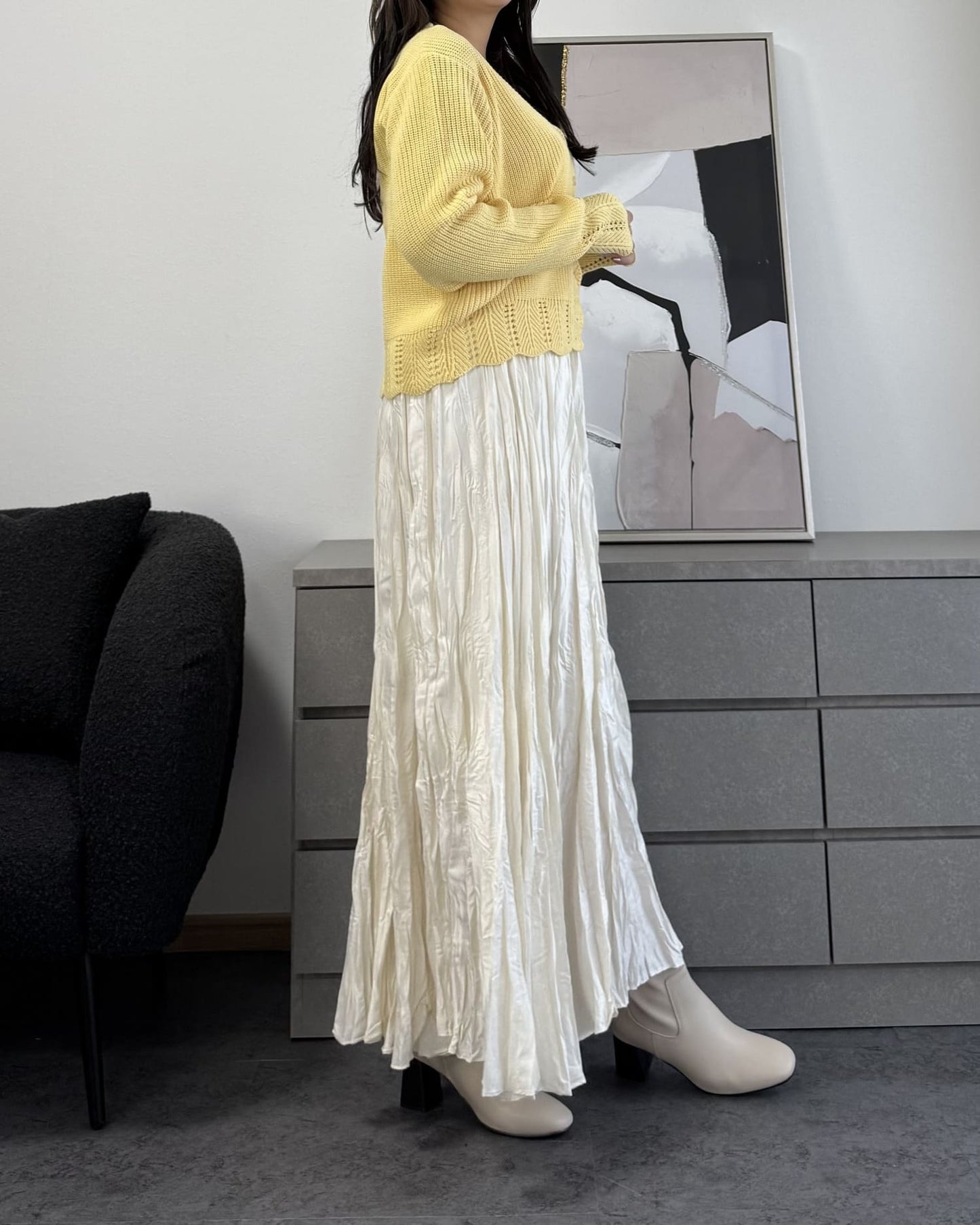 シャイニープリーツマキシスカート