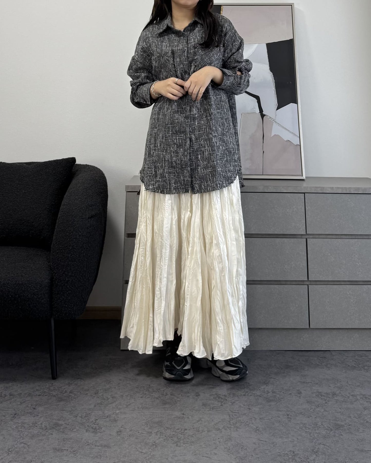 シャイニープリーツマキシスカート