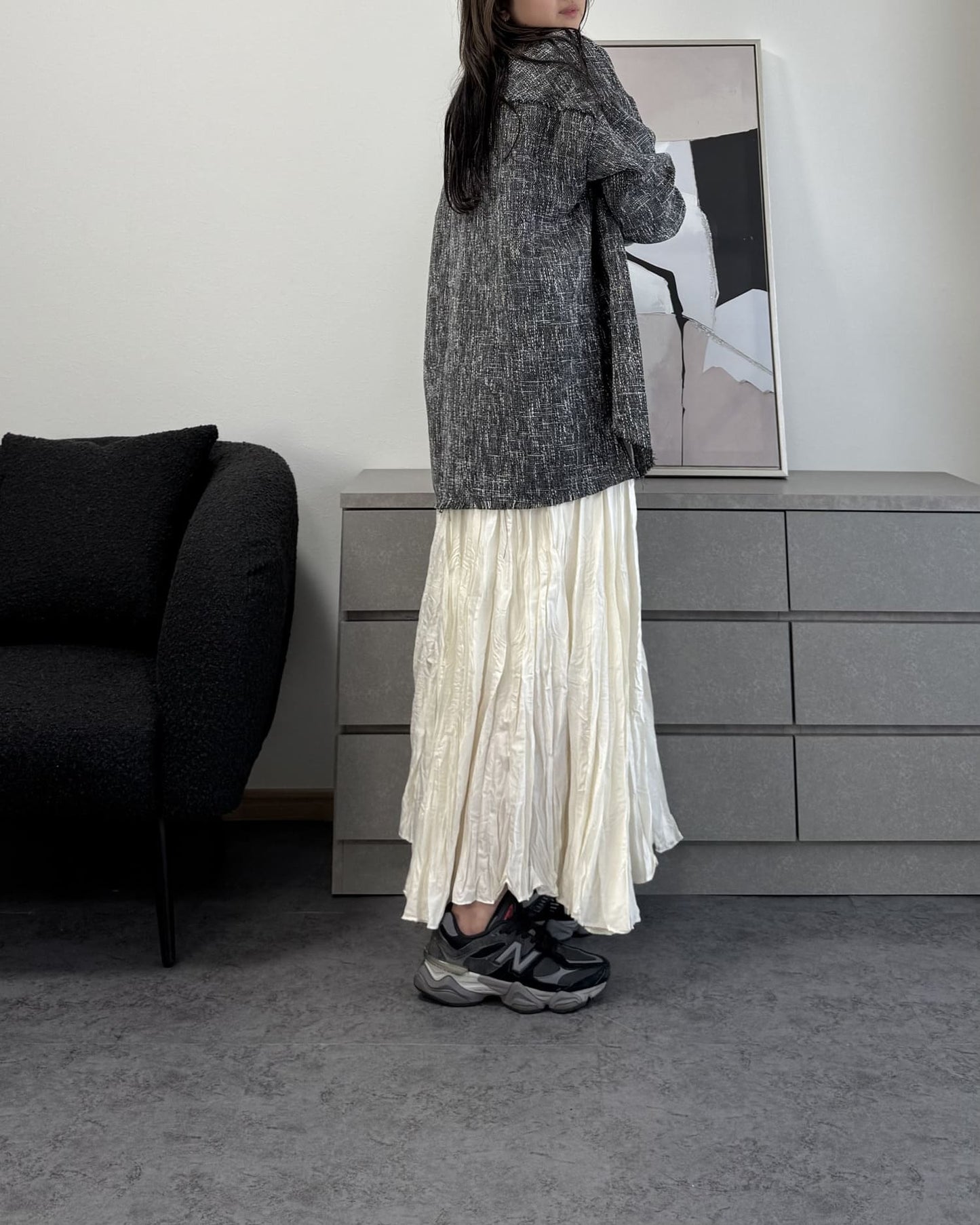 シャイニープリーツマキシスカート