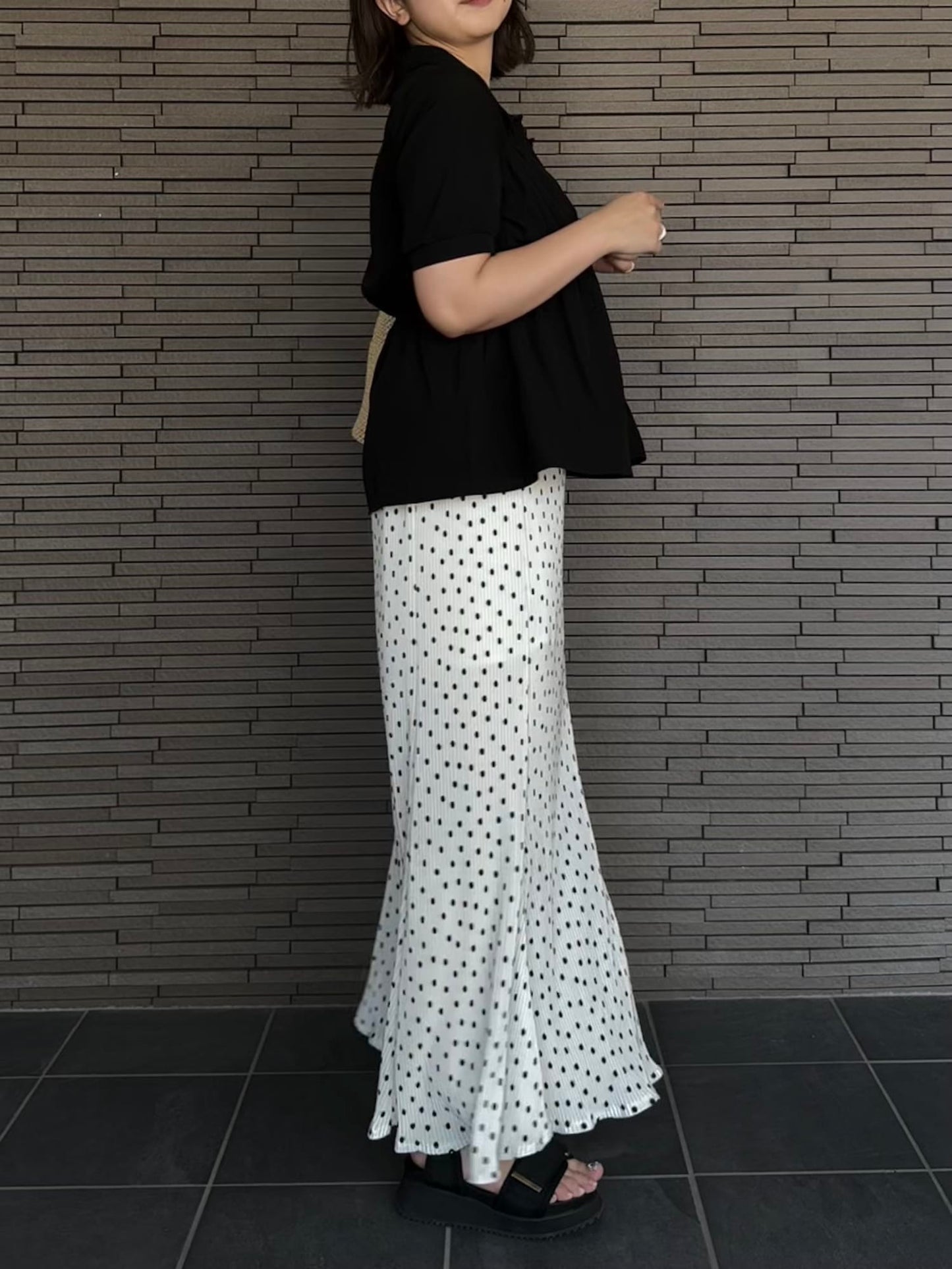 襟付き変形ブラウス