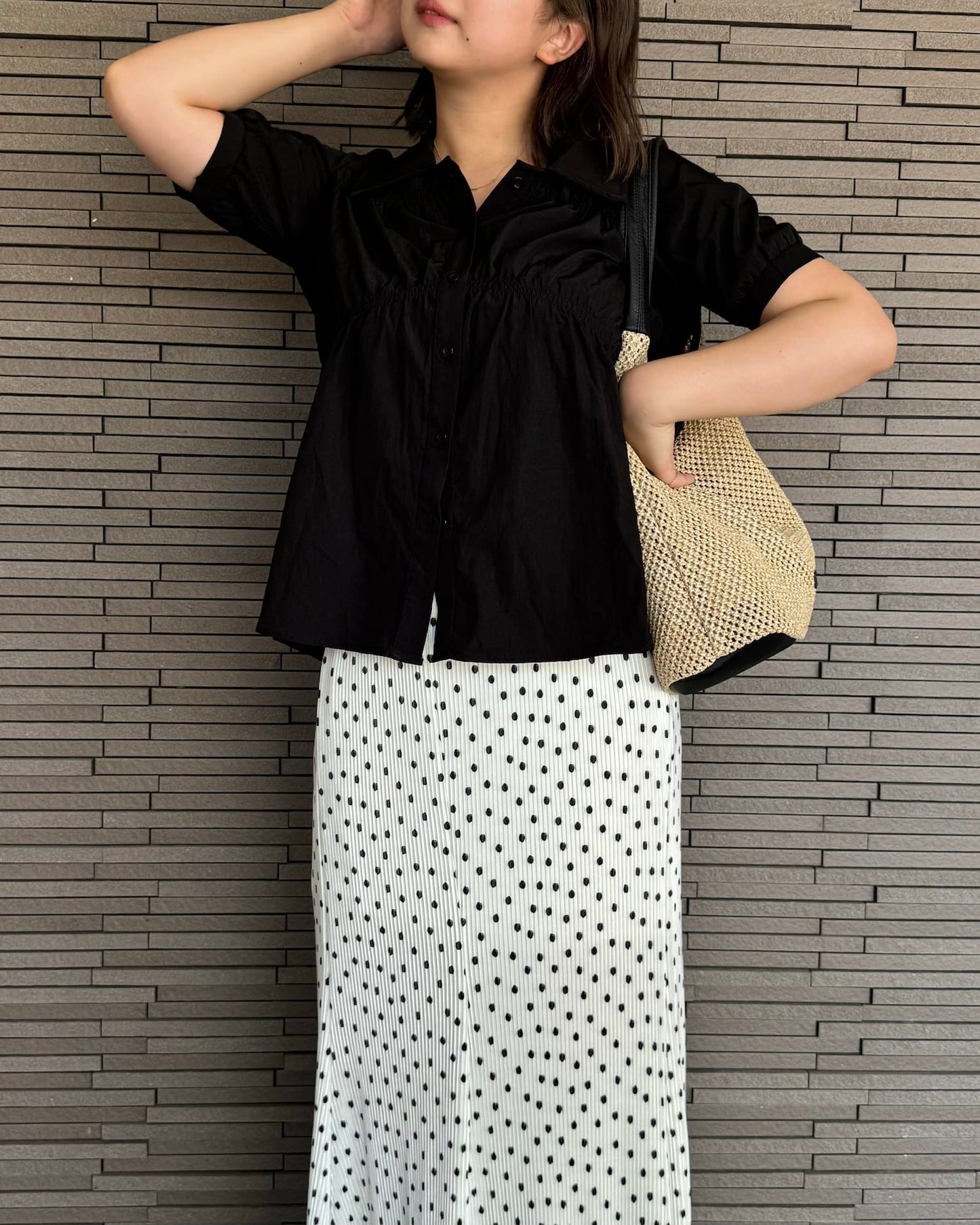 襟付き変形ブラウス