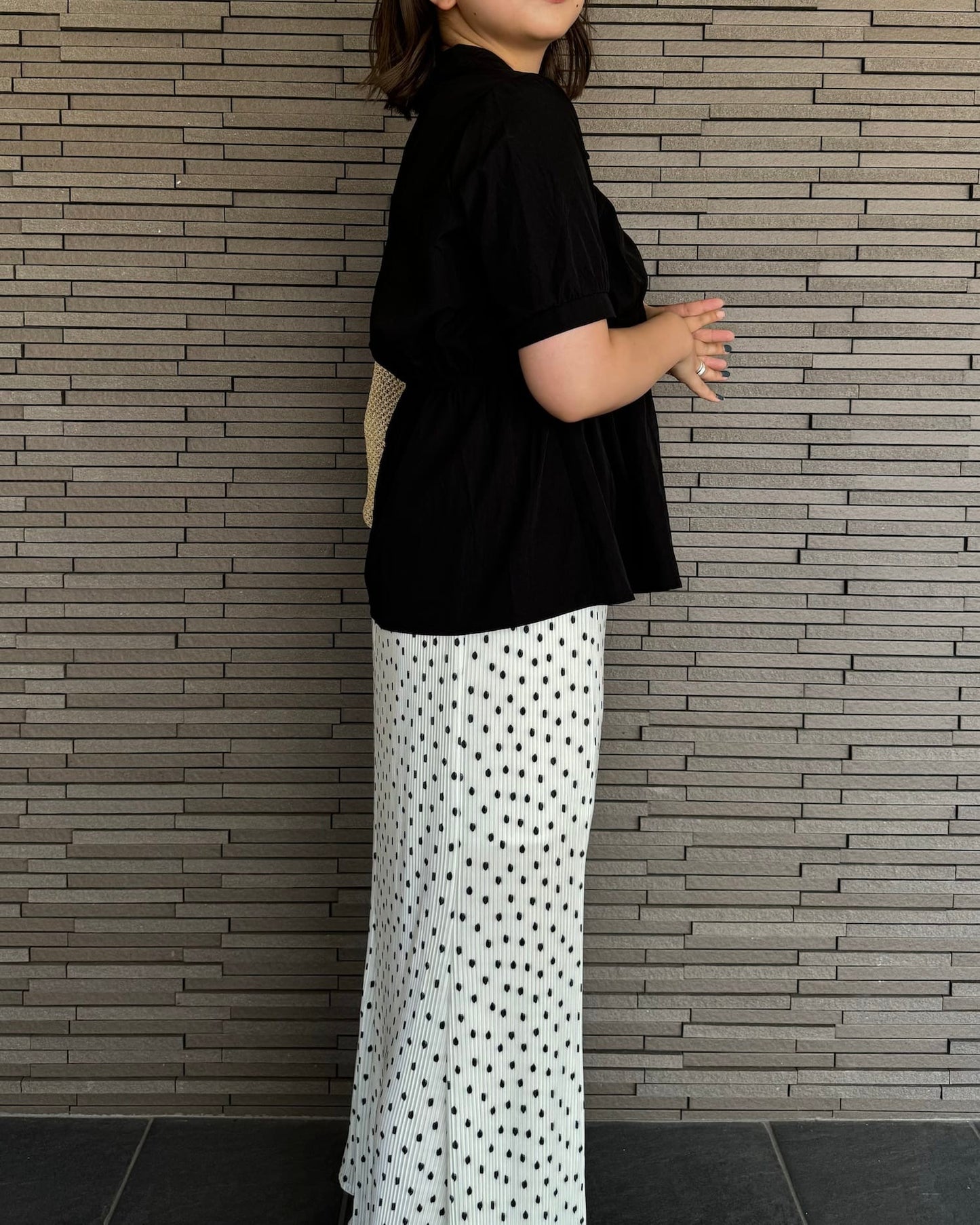 襟付き変形ブラウス