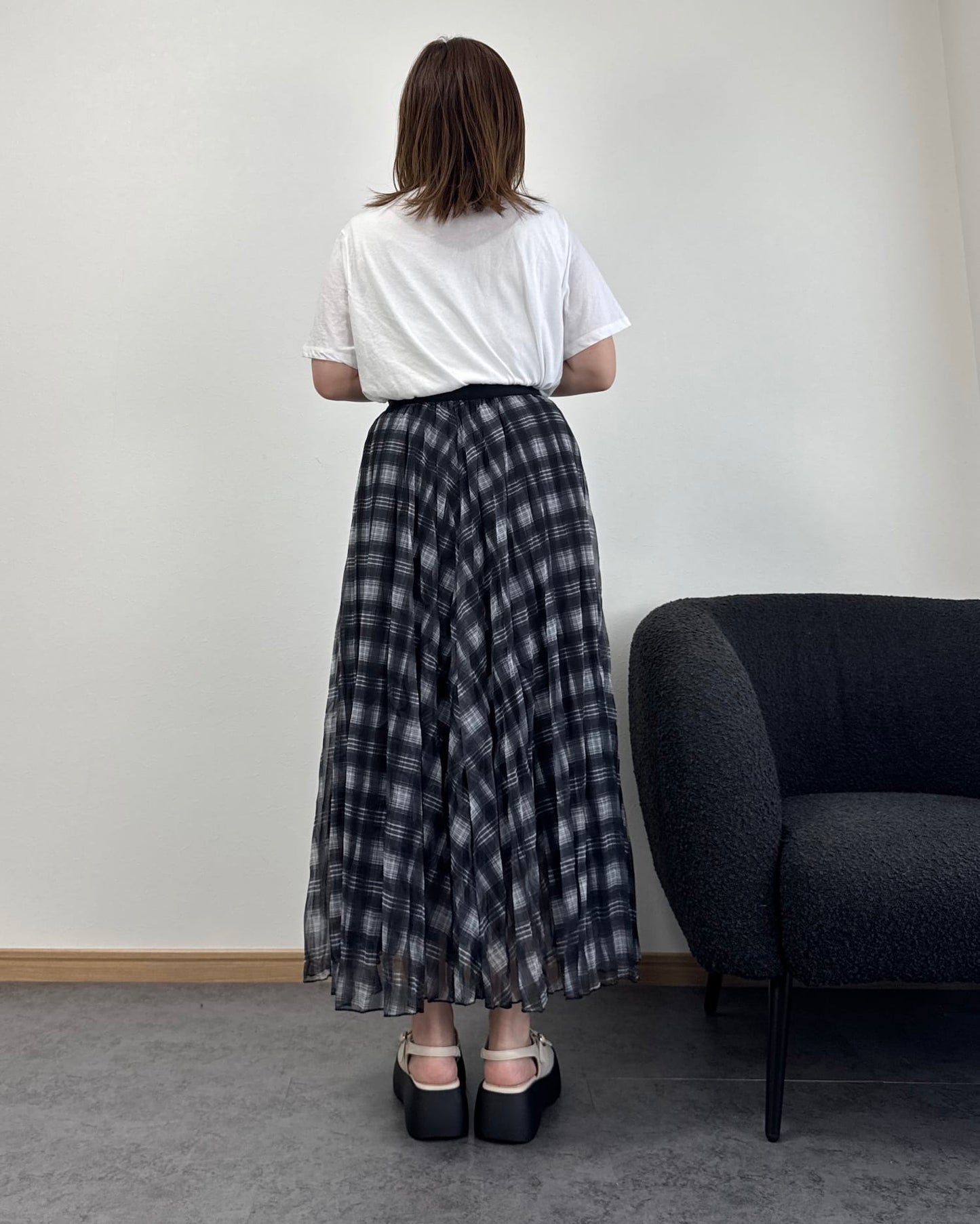 チェックシアースカート