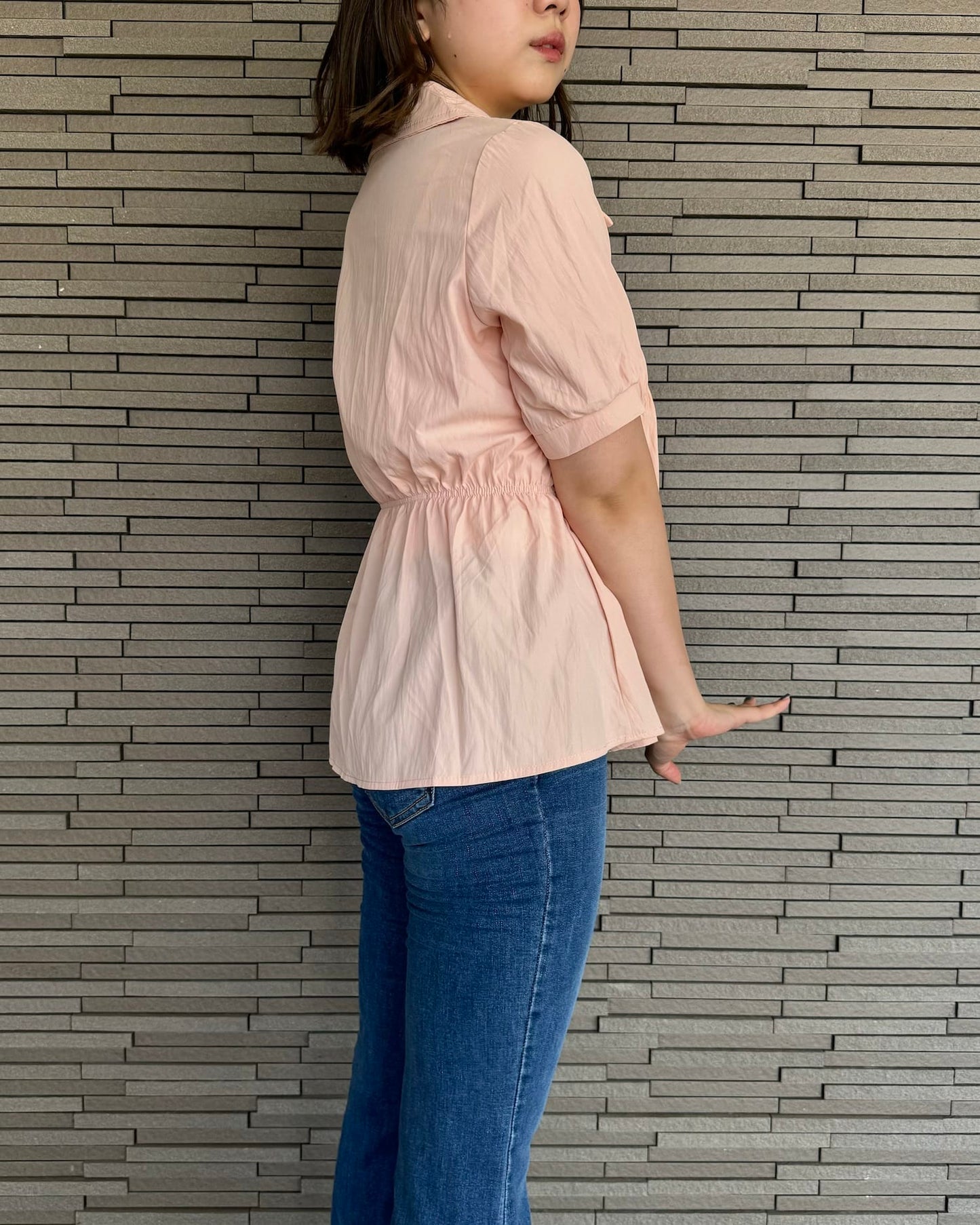 襟付き変形ブラウス