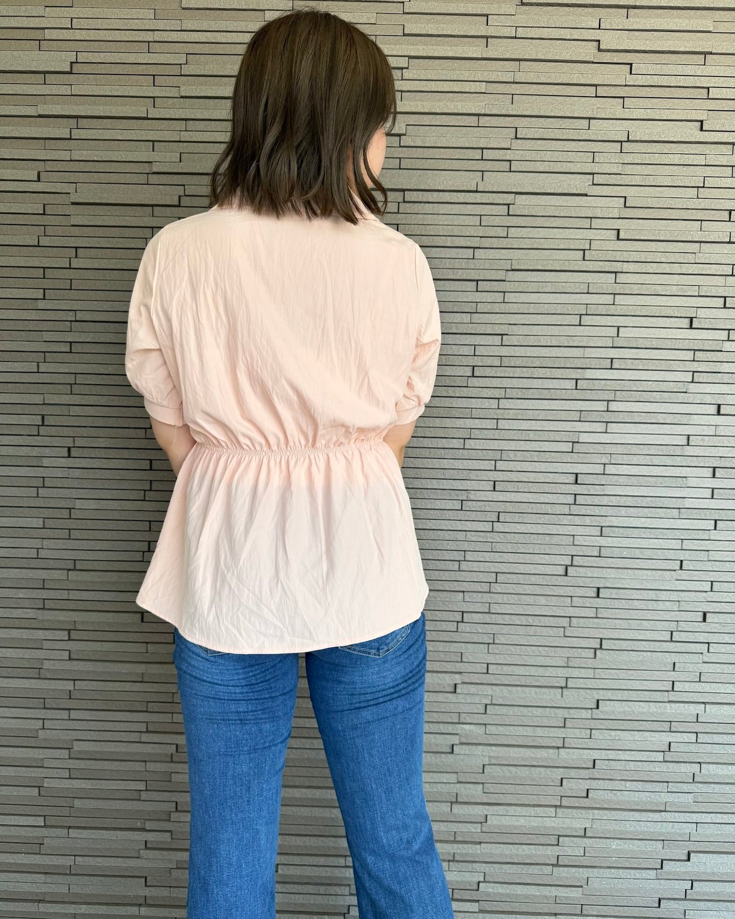 襟付き変形ブラウス