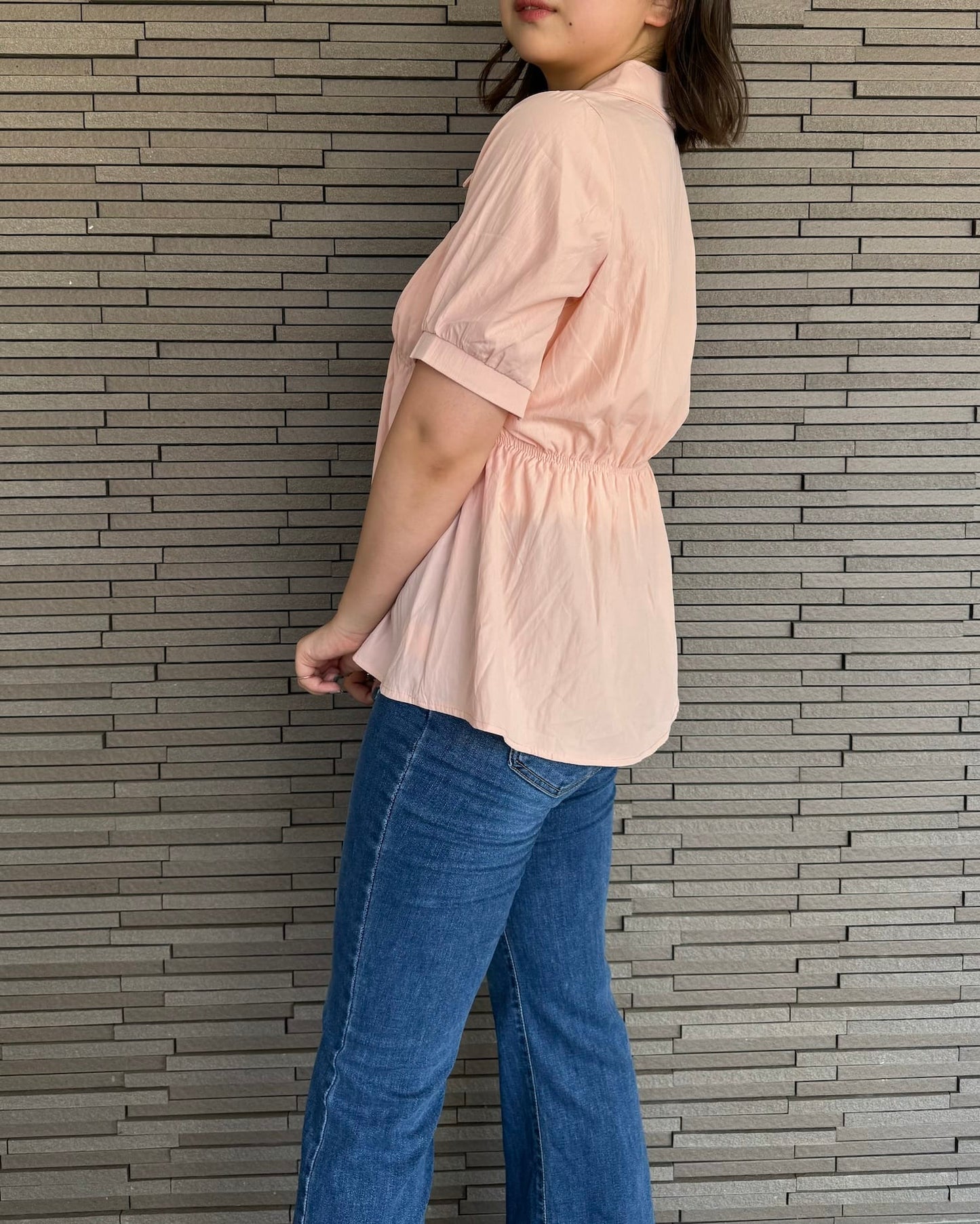 襟付き変形ブラウス