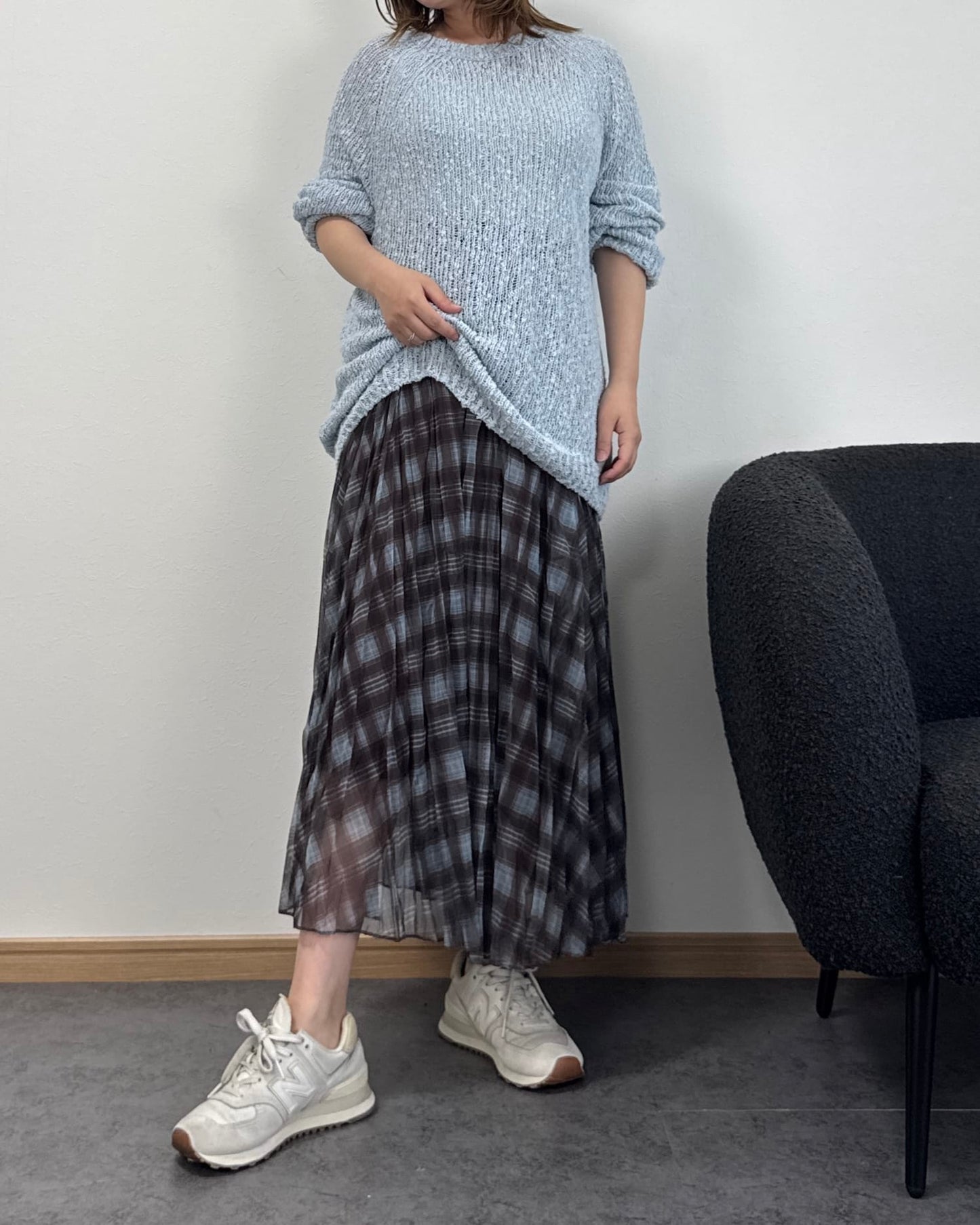 チェックシアースカート