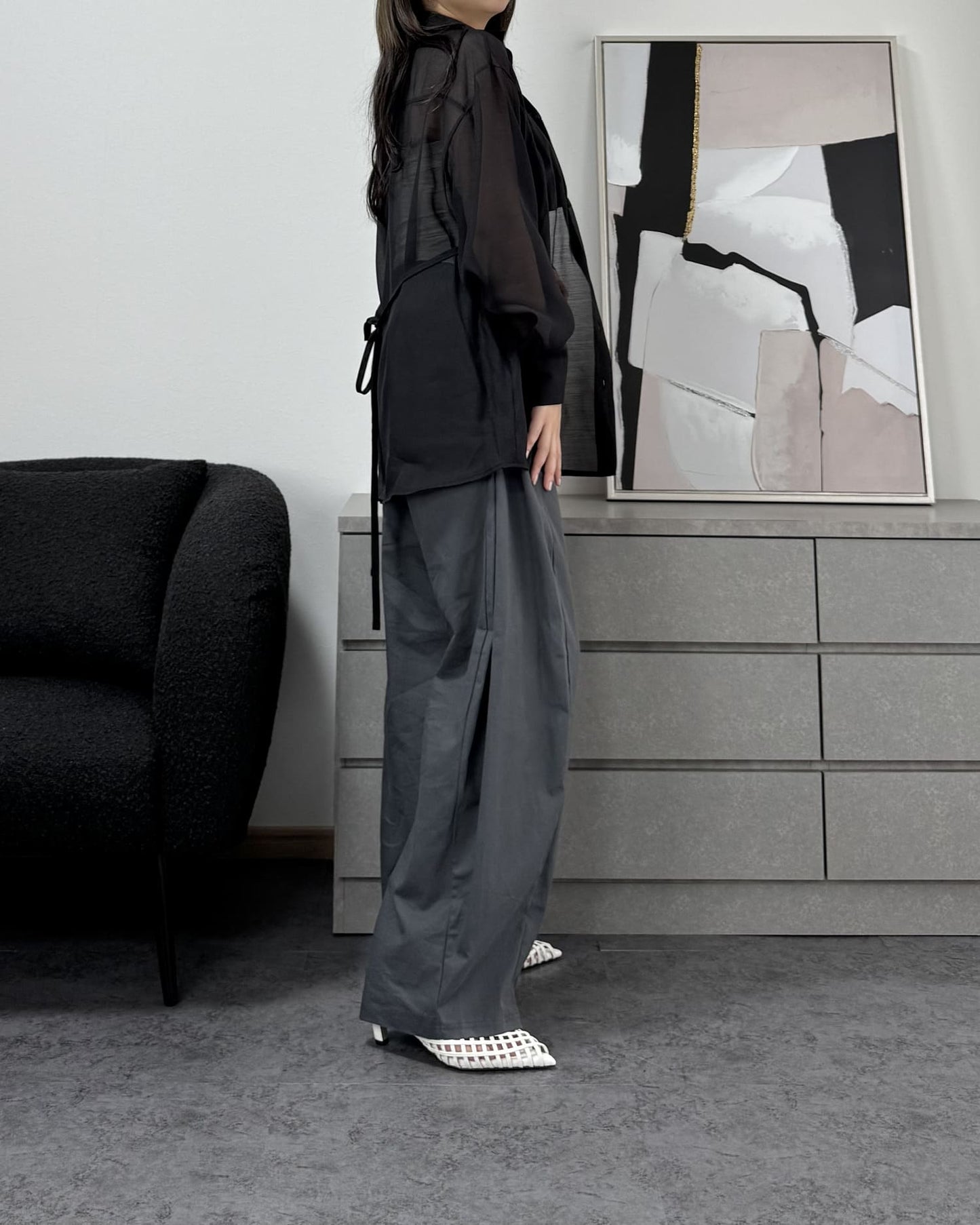 ビスチェ風シアーシャツ