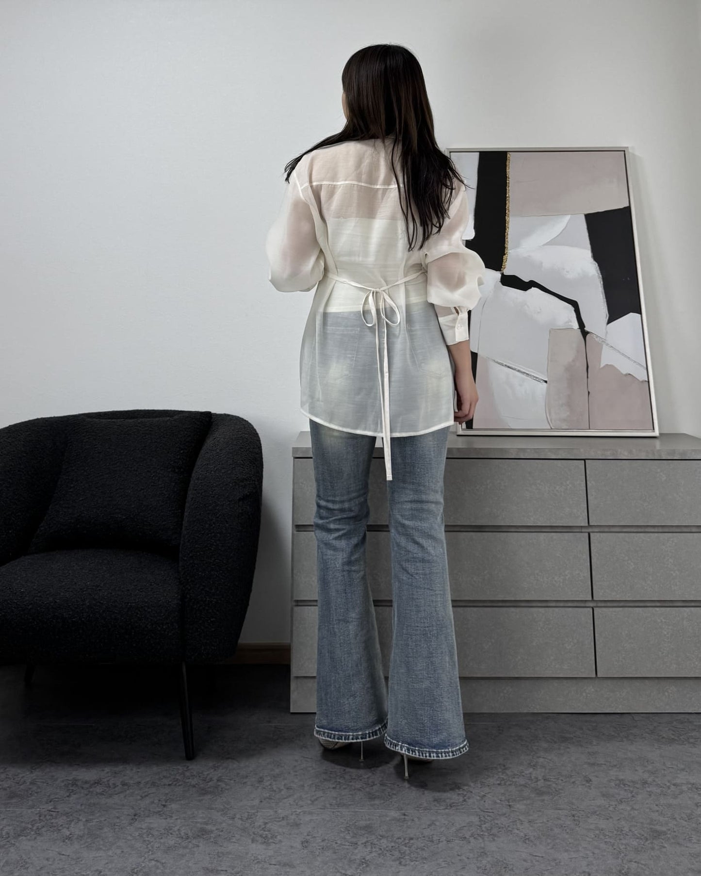 ビスチェ風シアーシャツ