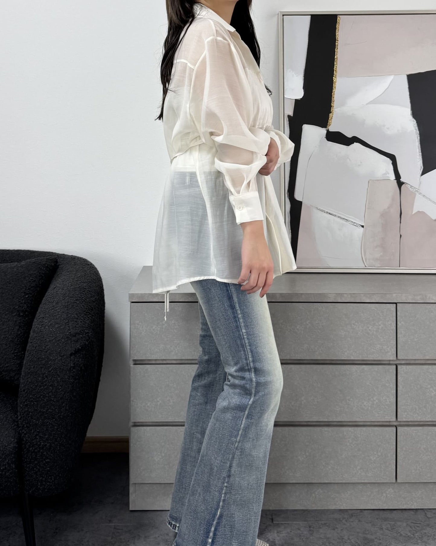 ビスチェ風シアーシャツ