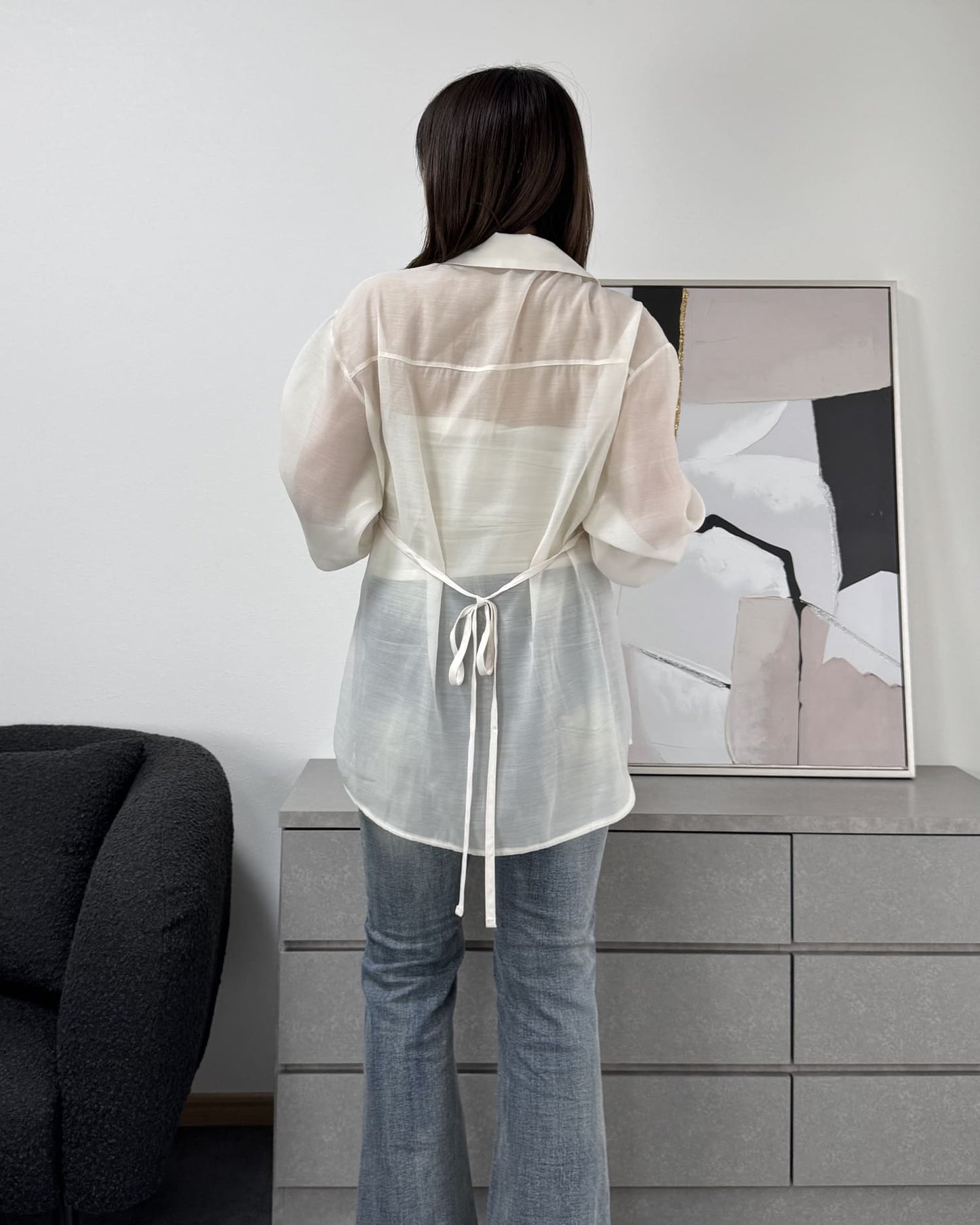 ビスチェ風シアーシャツ