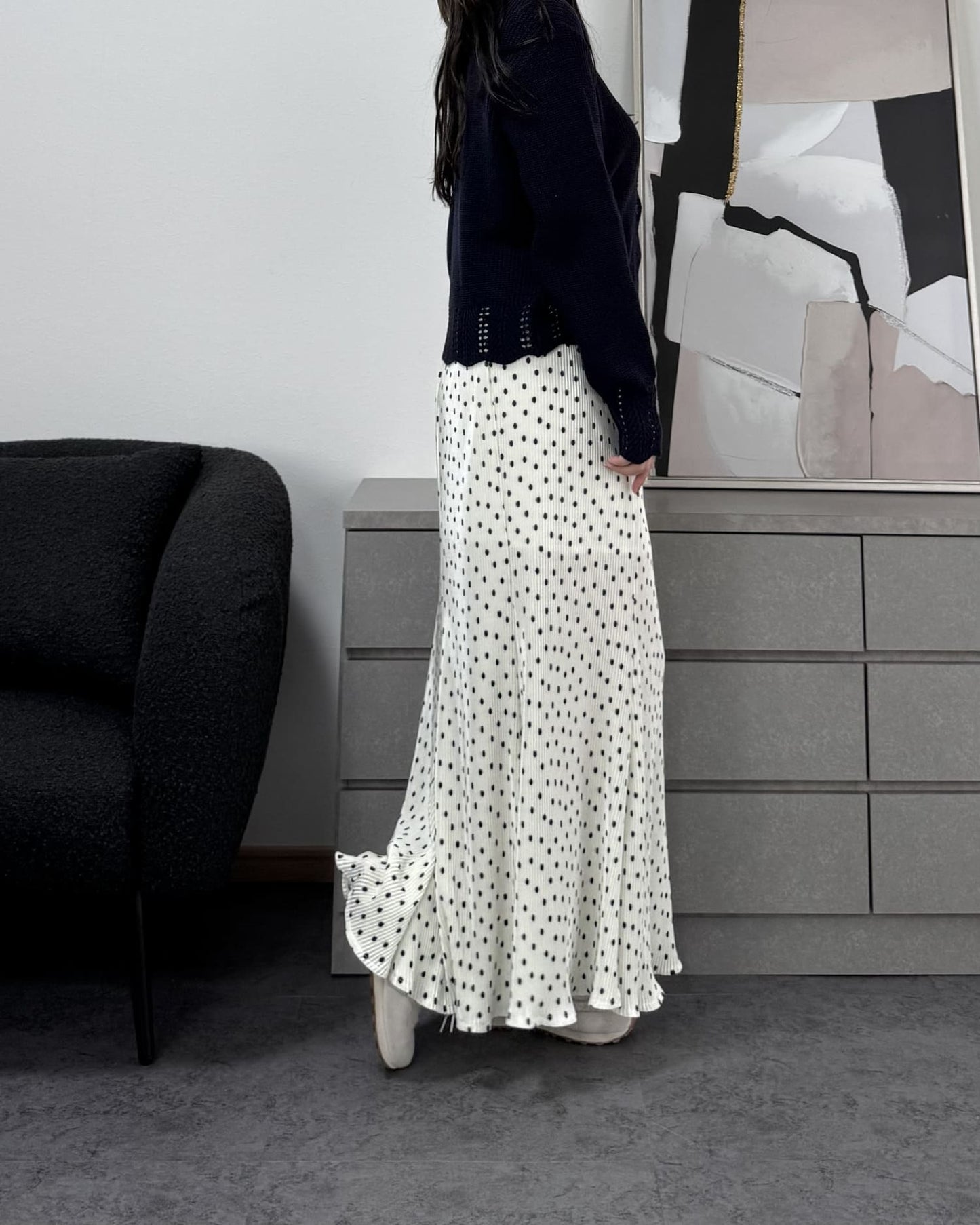 鍵編みデザインカラーカーディガン